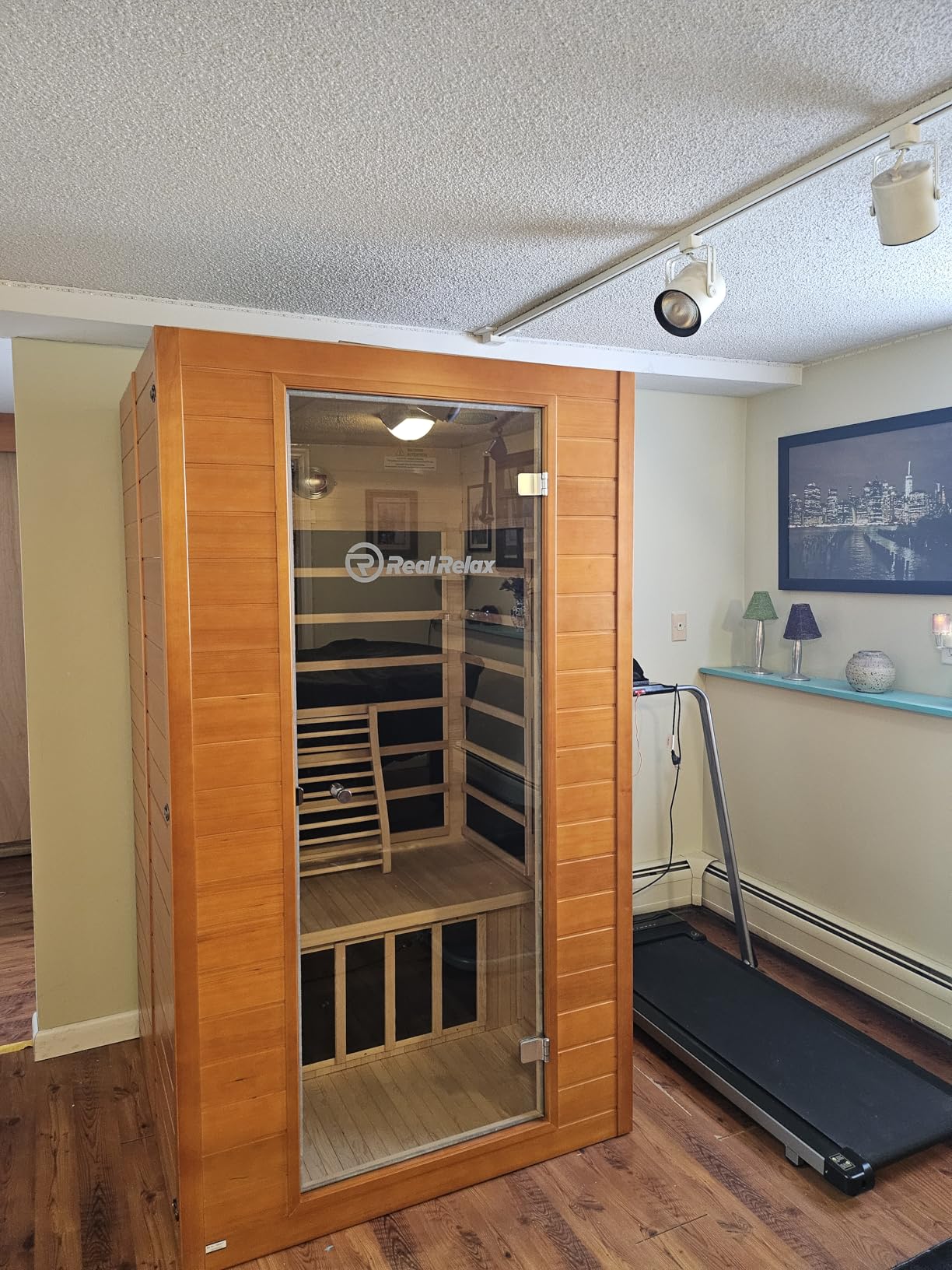 Real Relax Infrared Sauna, 2 Person Low EMF FAR Infrared Saunas for Home, Indoor Personal Canadian Hemlock Wood Sauna with 9 Chromo Therapy Lights, Bluetooth Speakers for Home & Gym Spa customer photo 2