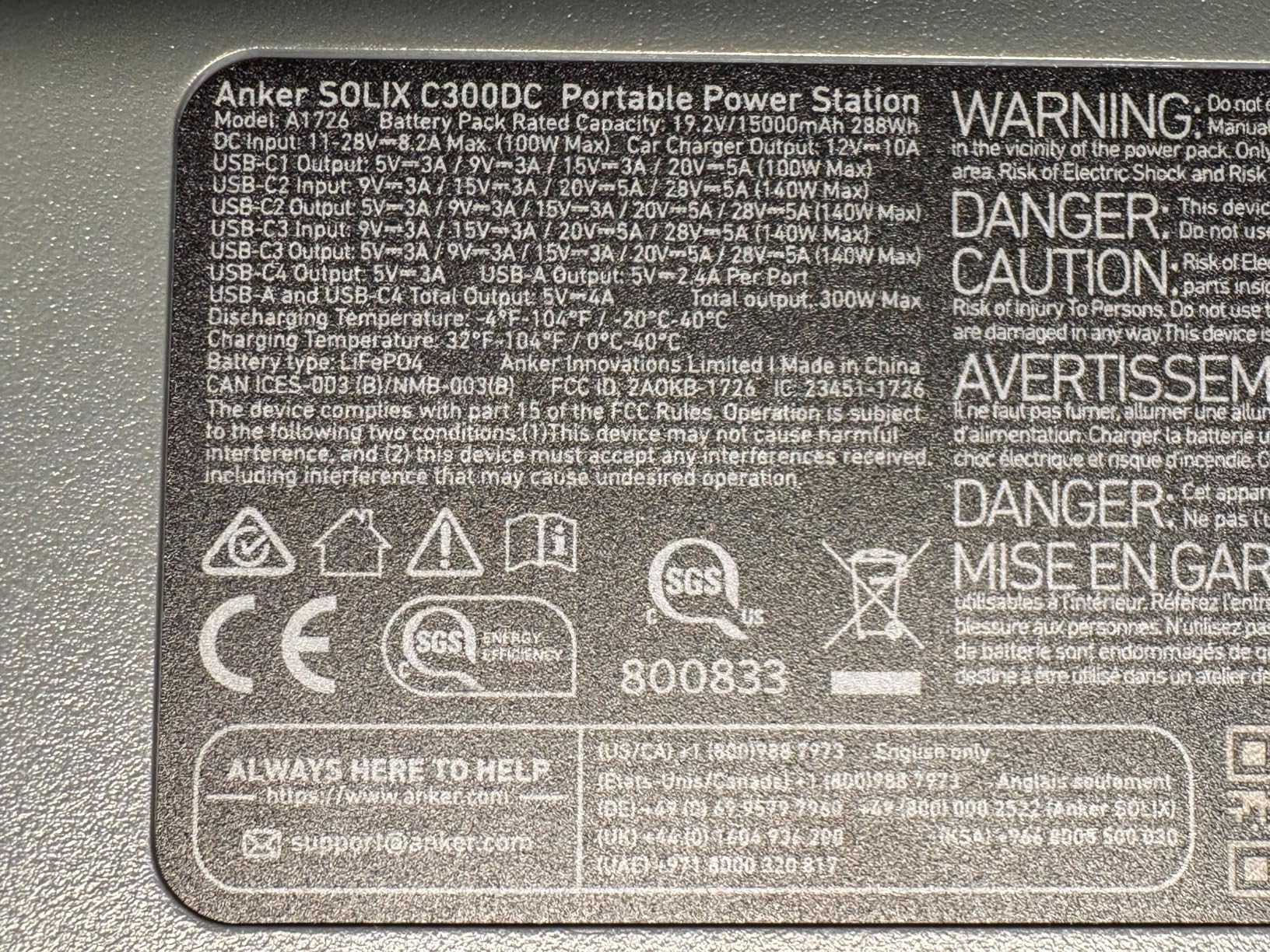Anker SOLIX C300 DC Power Bank Station, Outdoor 288Wh Portable Power Station, LiFePO4 Battery, 300W Solar Generator, for Camping, Traveling, and Emergencies (No Wall Charger Included) customer photo 1