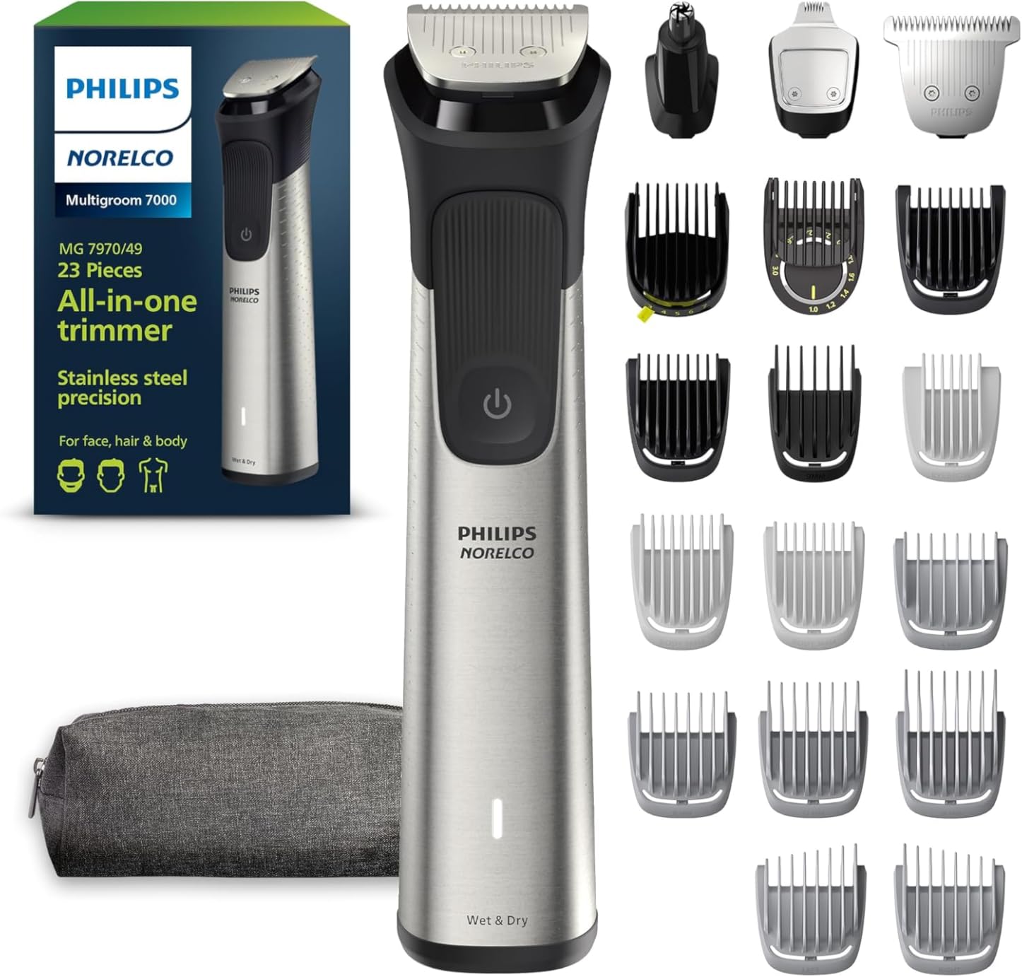 Philips All-in-One Series 7000 23-Piece Trimmer - Electric Shaver and Clipper for Face, Beard, Head & Body, Self-Sharpening Titanium Blades, MG7970/49 customer photo 2