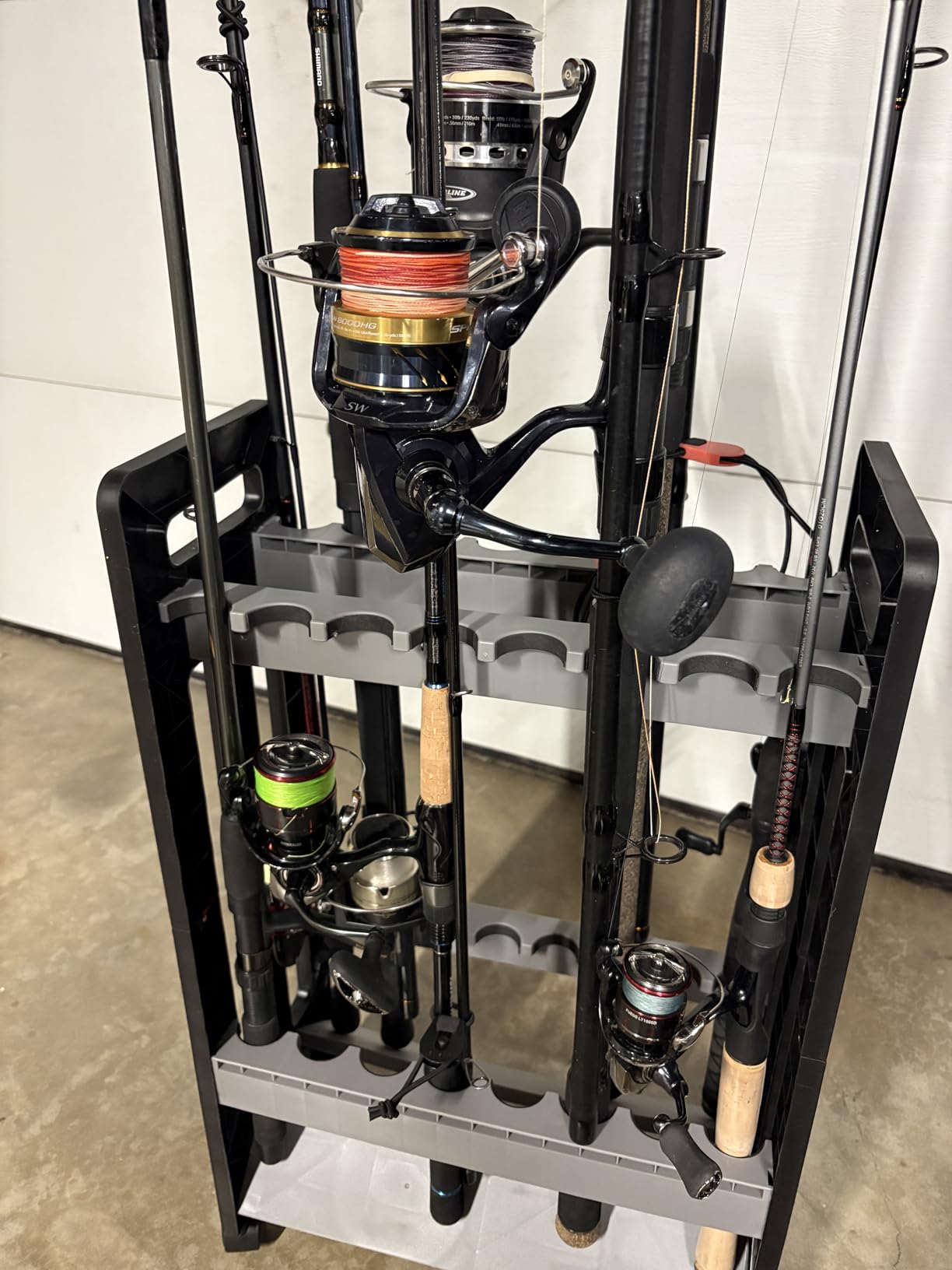 Jorazor Fishing Rod Holder, Fishing Pole Holders for Garage, Rod Organizer with 360-Degree Casters, Holds Multiple Rods customer photo 1