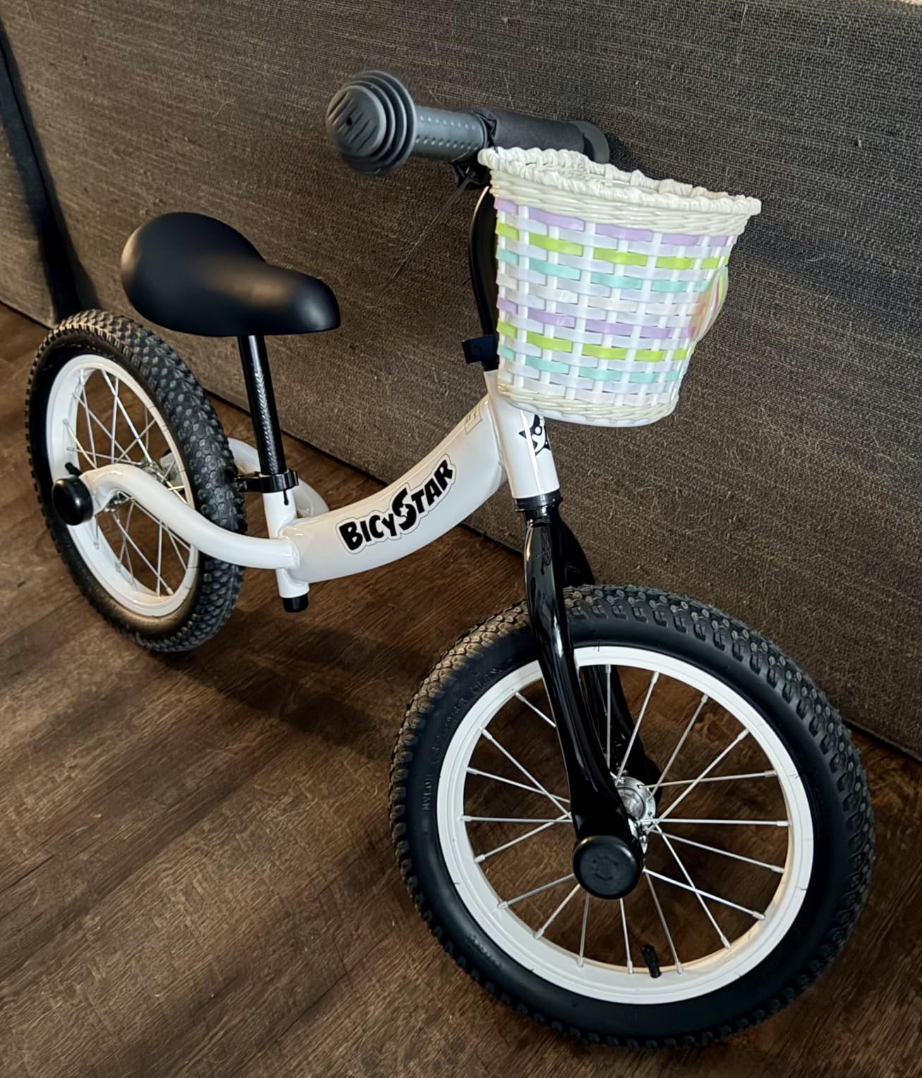 bicystar 14 Inch Toddler Balance Bike for 3-6 Year Old, Real Rubber Air Tires, No Pedal Kids Bike with Adjustable Seat & Handlebar customer photo 1