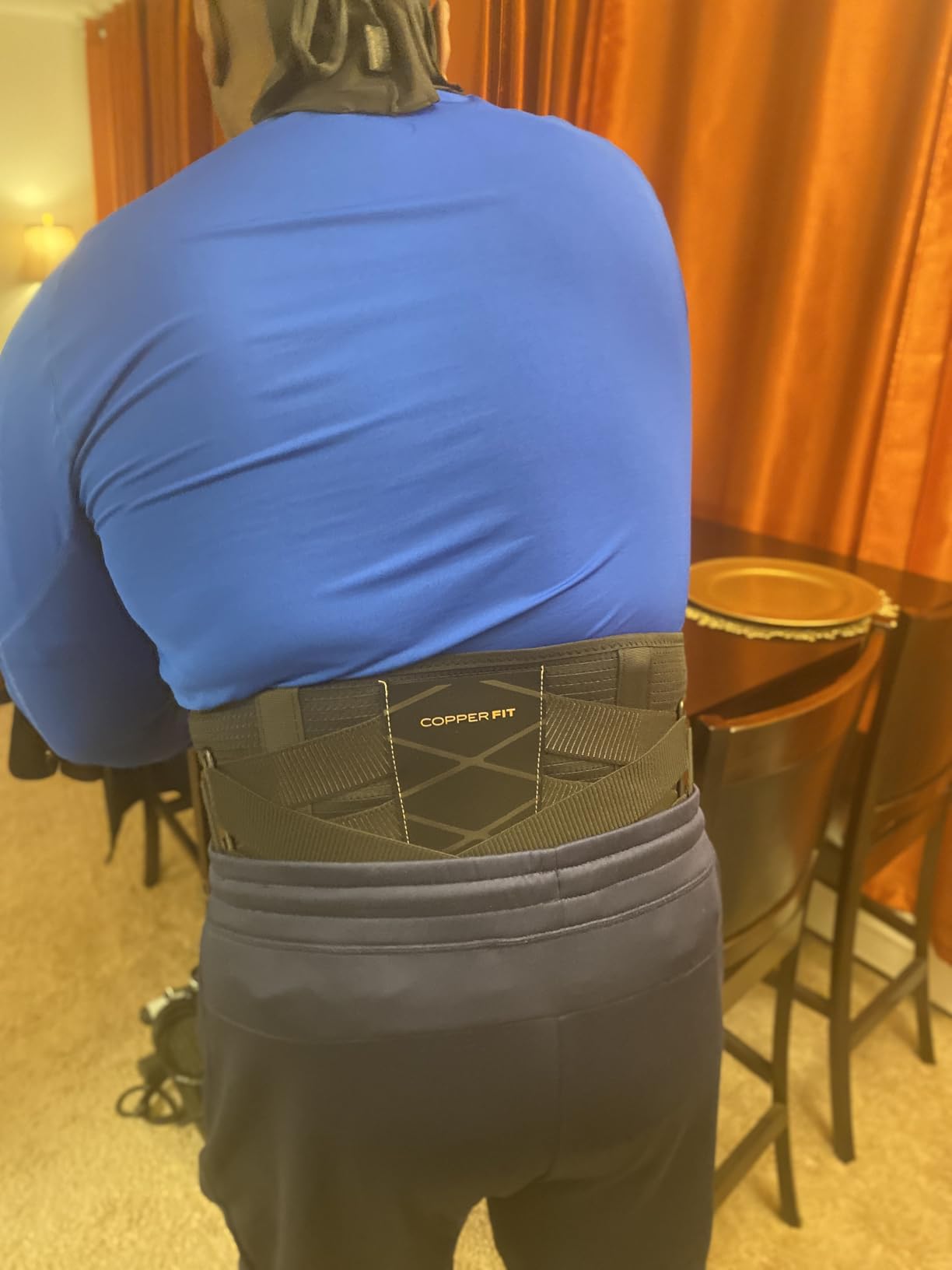 Copper Fit X-Back Brace for Lower Back Pain, Lumbar Support, Herniated Disc, Sciatica, Arthritis - Adjustable, Breathable Design customer photo 2