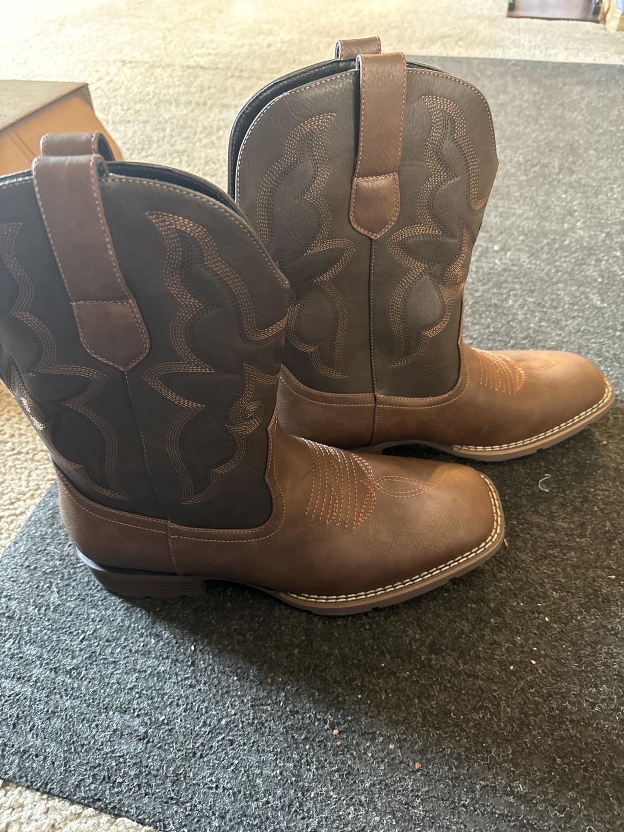Cowboy Boots For Men - Western Boot Men's Cowboy Boots With Square Toe | Cowboy Western Boot | Pull-on Boots| Old West Style Embroidered customer photo 1