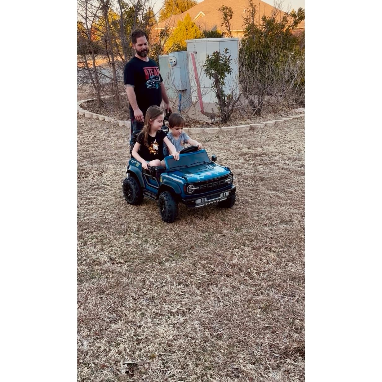 ENYOPRO 2 Seater Ride On Car for Kids, 24V Licensed Ford Bronco Raptor Electric Power Ride On Truck Toy with Remote Control, 4 Wheels Shock Absorption, Soft Start, Bluetooth, Radio, 3 Speed - Blue customer photo 2