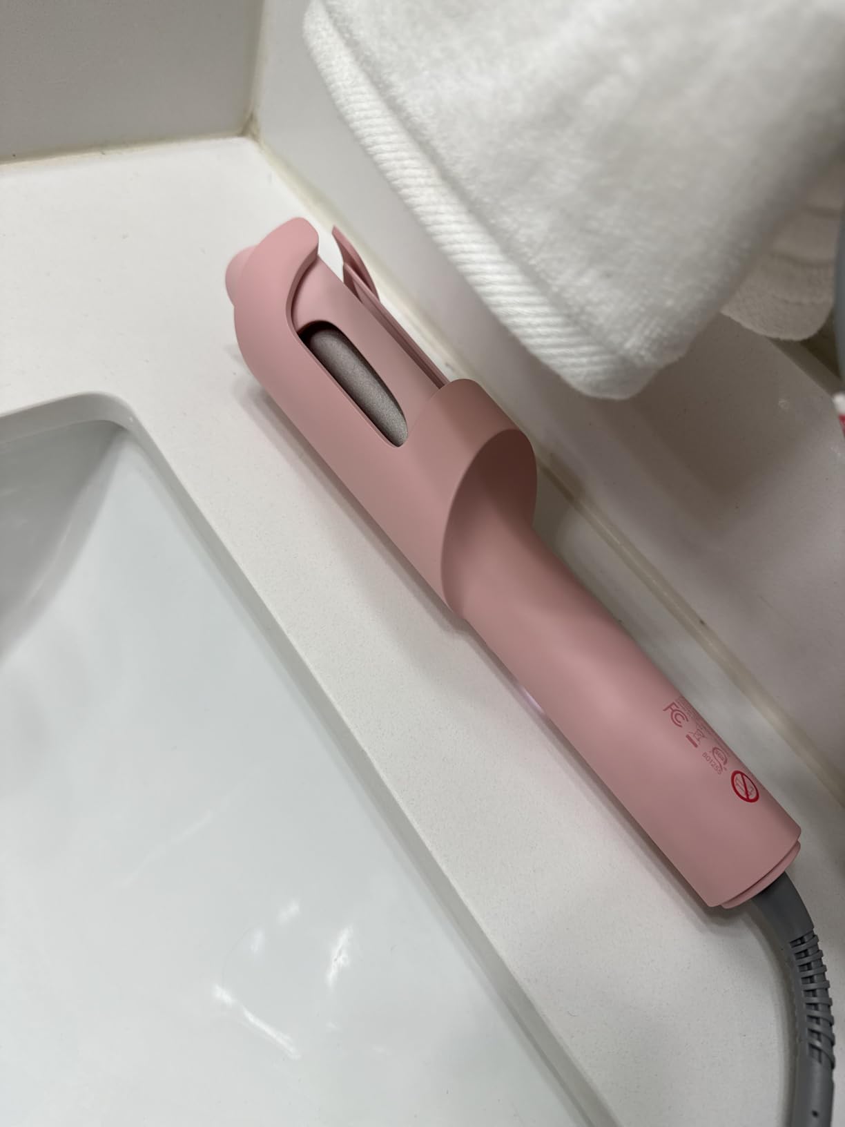 TYMO Automatic Rotating Curling Iron - TYMO CURLPRO Beach Waves Curling Wand, Portable Hair Curler, 500 Million Ionic, Dual Voltage & Lightweight for Travel, Ceramic Coating, 1 Inch, Metallic Gray customer photo 2