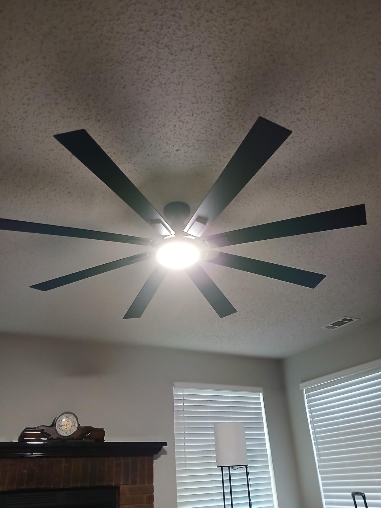 ZMISHIBO 62 inch Large Ceiling Fans with Lights and Remote, Indoor/Outdoor Black Modern Ceiling Fan for Kitchen Living Room Patio, 6 Speed Reversible Quiet DC Motor, 3 CCT, Dual Finish 8 Blades customer photo 2
