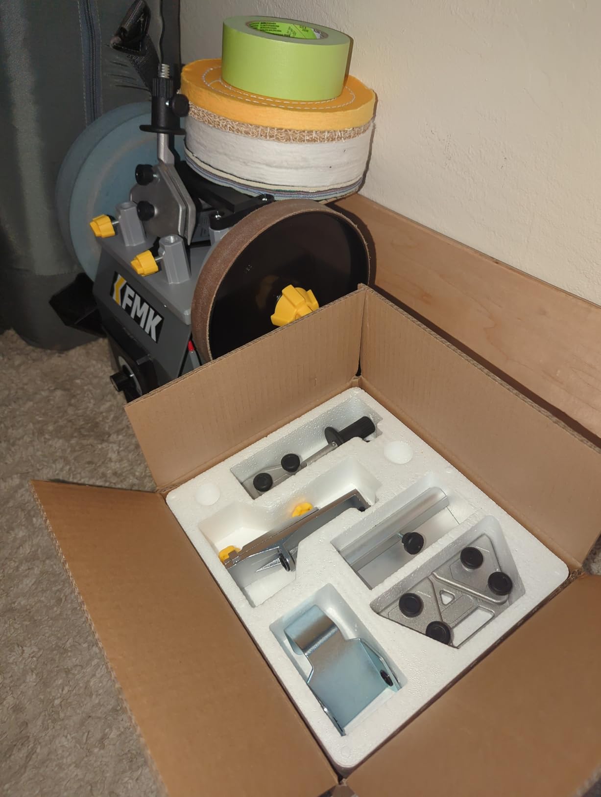 Sharpening Accessory Kit for Wet Sharpening System, Long Knife Jig, Short Knife Jig, Axe Jig, and Scissors Jig, Compatible with Tormek, WEN, KFMK, Bucktool, Jet Wet Sharpener and Bench Grinders customer photo 1