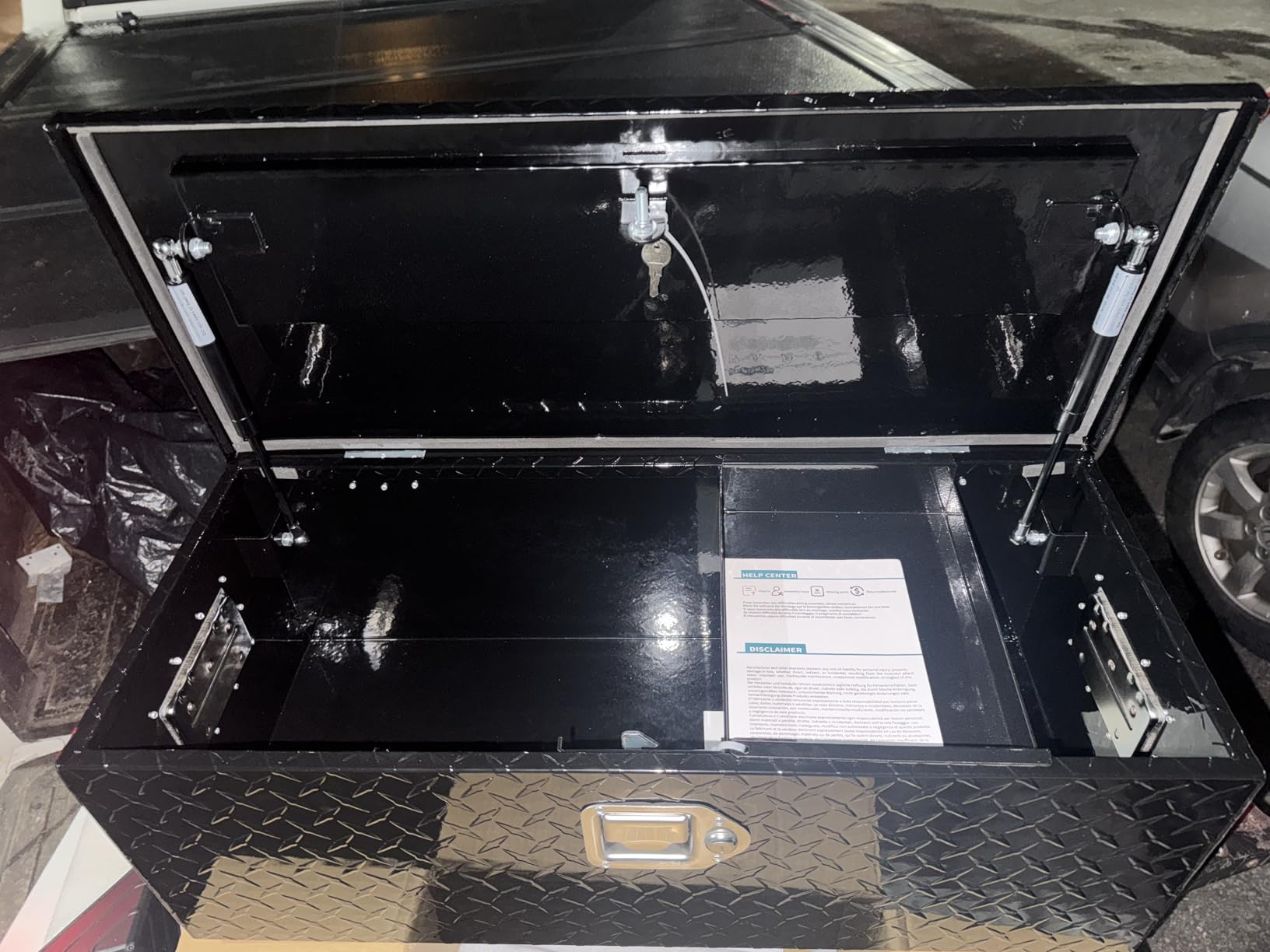 YITAMOTOR 39 Inch Truck Bed Tool Boxes Heavy Duty Aluminum with Sliding Shelf, Diamond Plate ToolBox for Pick Up Truck RV Trailer, Chest Storage Organizer with Lock and Keys customer photo 2
