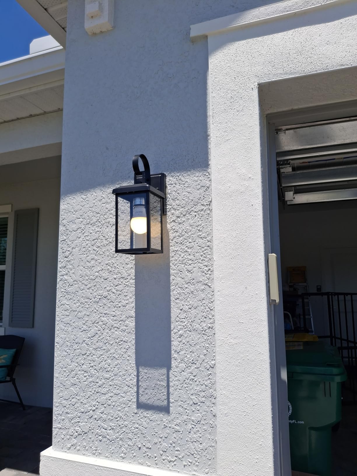 BesLowe 2-Pack Outdoor Wall Light Fixtures, Exterior Lighting Fixtures Wall Mount, Waterproof Porch Lights Outdoor Wall Sconces Lanterns, Modern Outside Lights for House Front Door Garage, Black customer photo 1