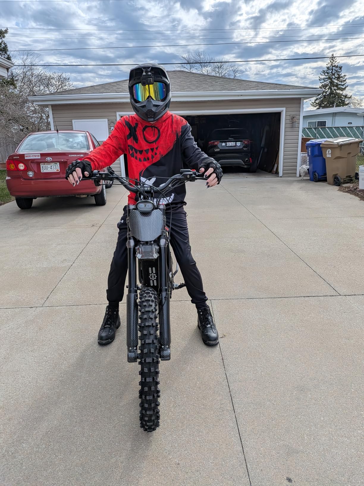 natkie Electric Motorcycle Bike for Adults, Electric Dirt Bike 8000W(Peak) Mid-Mounted Motor 72V/30AH Removable Battery, Top Speed 50MPH/75Miles Off Road Electric Mountain Bike, Dual LED Headlight customer photo 2