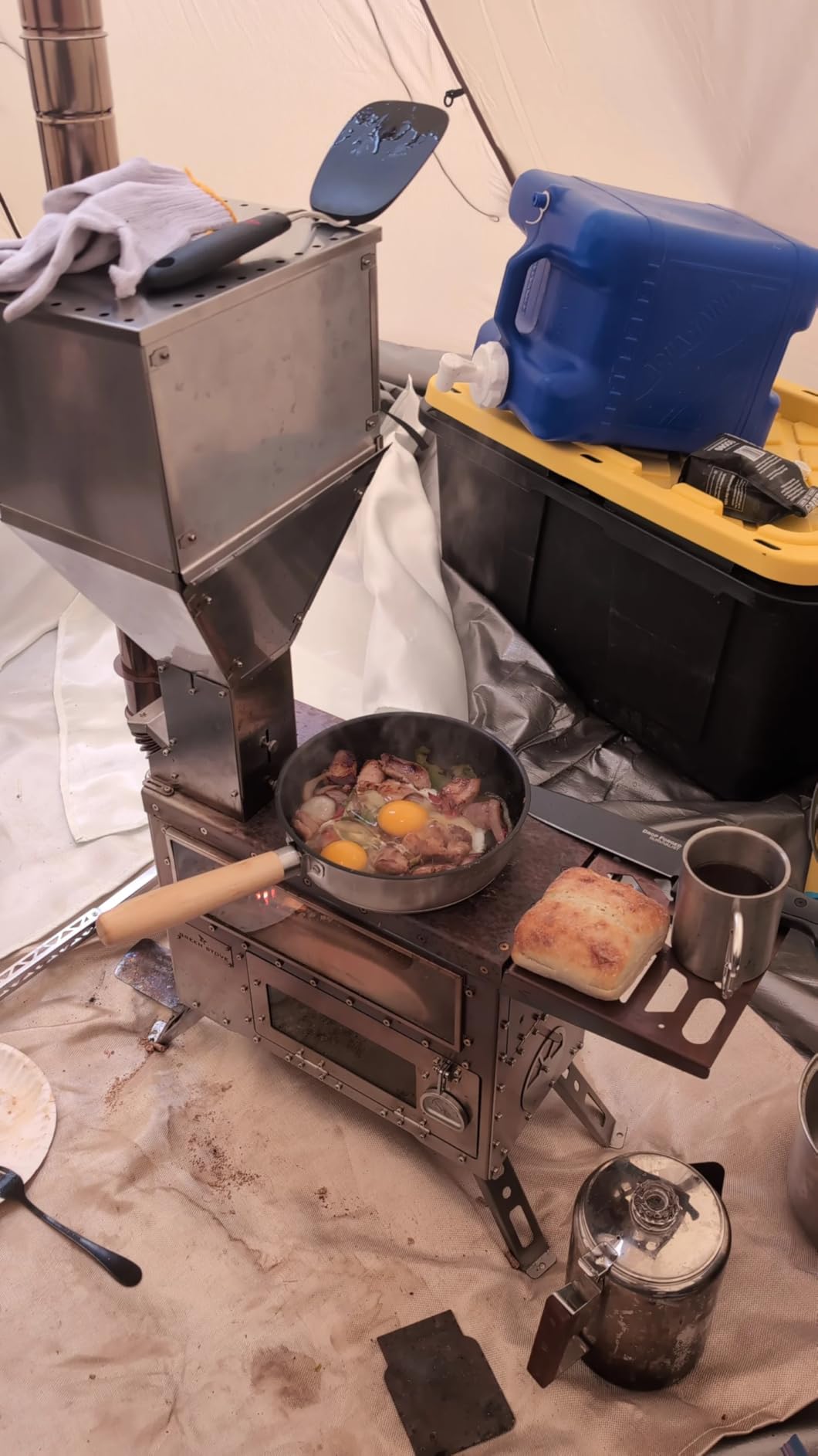 GREEN STOVE Pellet Stove with Oven, Portable Wood Burning Stove for Outdoor, Cooking, Hiking, Hot Tent Stove with Stainless Steel Construction. Chimney Pipes Included customer photo 2