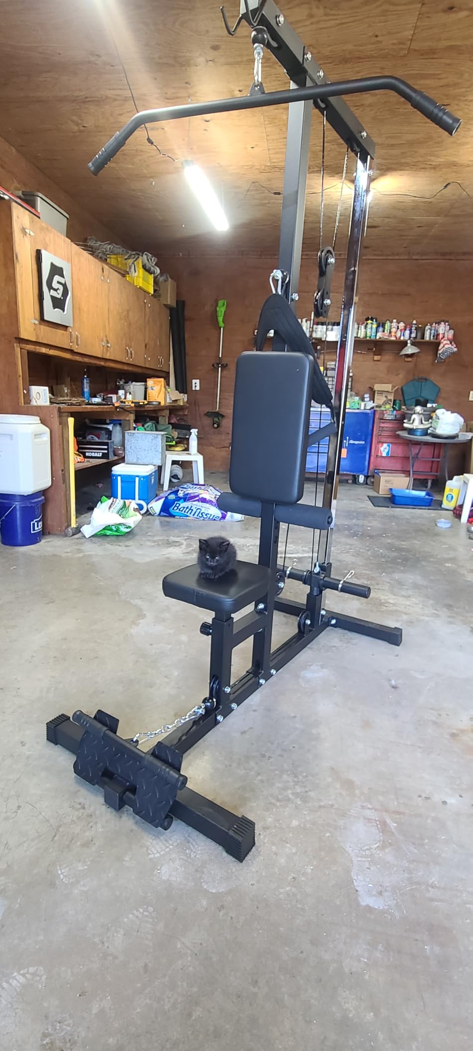TROPOW LAT Pulldown Machine, Multi-Functional Cable Machine with High and Low Pulley Station, Row Cable Machine Home Gym with Leg Support, Tricep Workout Equipment customer photo 1