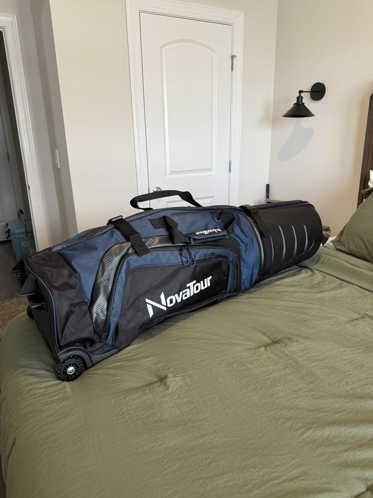 Golf Travel Bag for Airlines: Hard Case Top, Waterproof Zippers, 1680D Oxford Fabric, Built-in TSA Lock, Oversized Tank Wheels, Lightweight - Maximum Club Protection customer photo 1