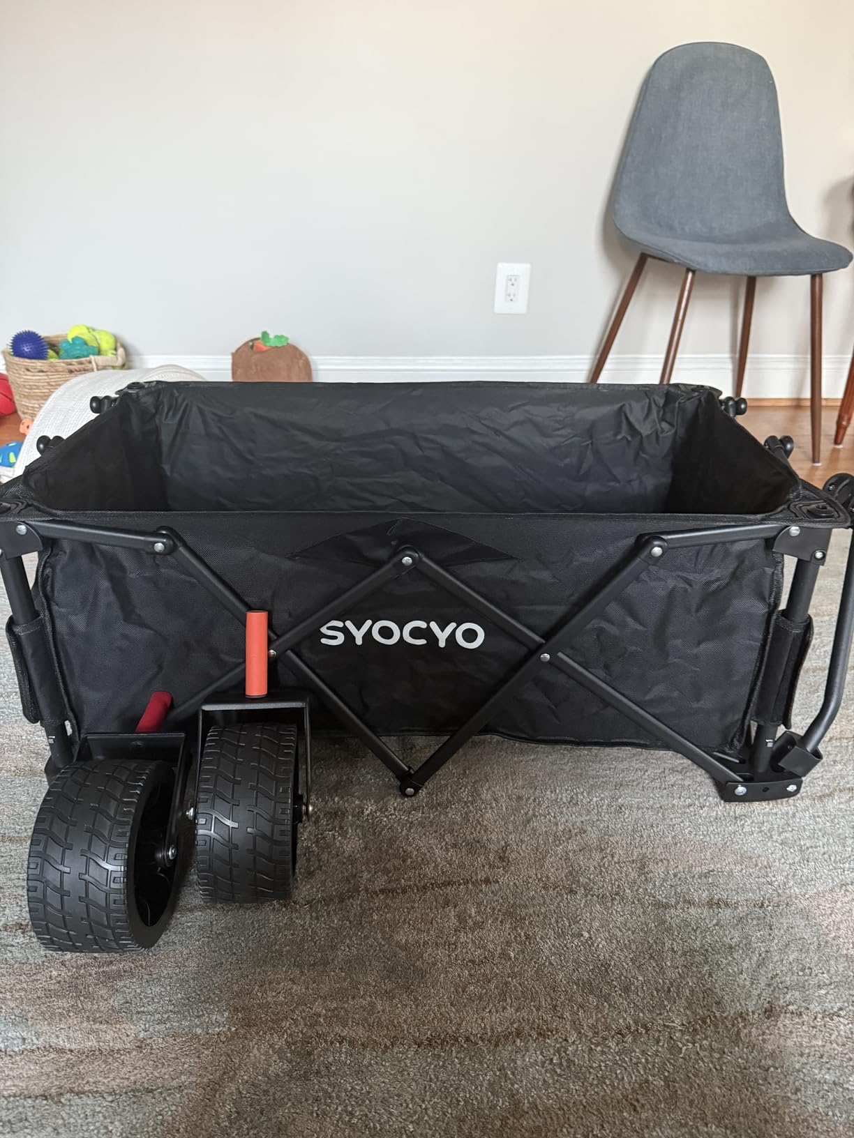 Wagon Carts Foldable 420LBS Weight Capacity Collapsible Wagon with Big All-Terrain Wheels, Heavy Duty Beach Wagons Cart with Cup Holders for Camping, Garden, Sports, Grocery customer photo 2