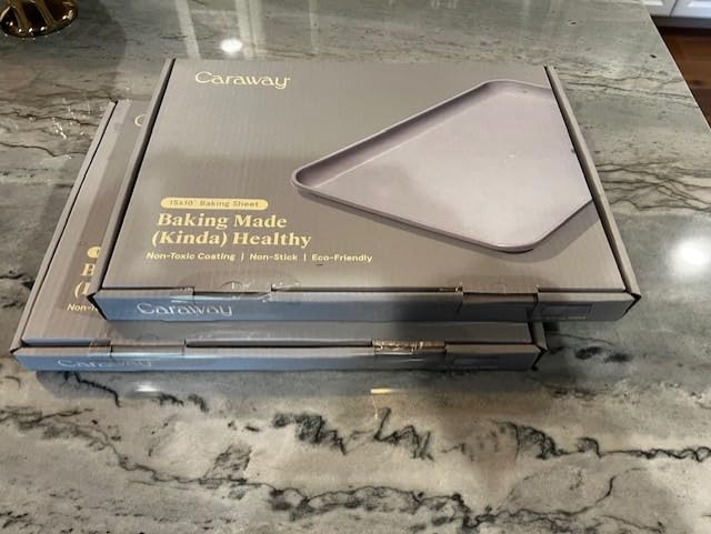 Caraway Non-Stick Ceramic Large Baking Sheet Duo - Naturally Slick Ceramic Coating - Non-Toxic, PTFE & PFOA Free - Large (18