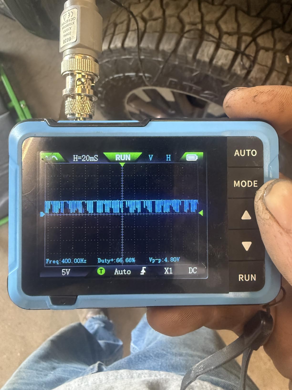 FNIRSI DSO-510 Handheld Oscilloscope/DDS Signal Generator 2 in 1, Digital Portable Automotive Oscilloscope 2.8 inch TFT, 10MHz Bandwidth, 48MS/s Sampling Rate, Trigger Function Auto/Nomal/Single customer photo 2