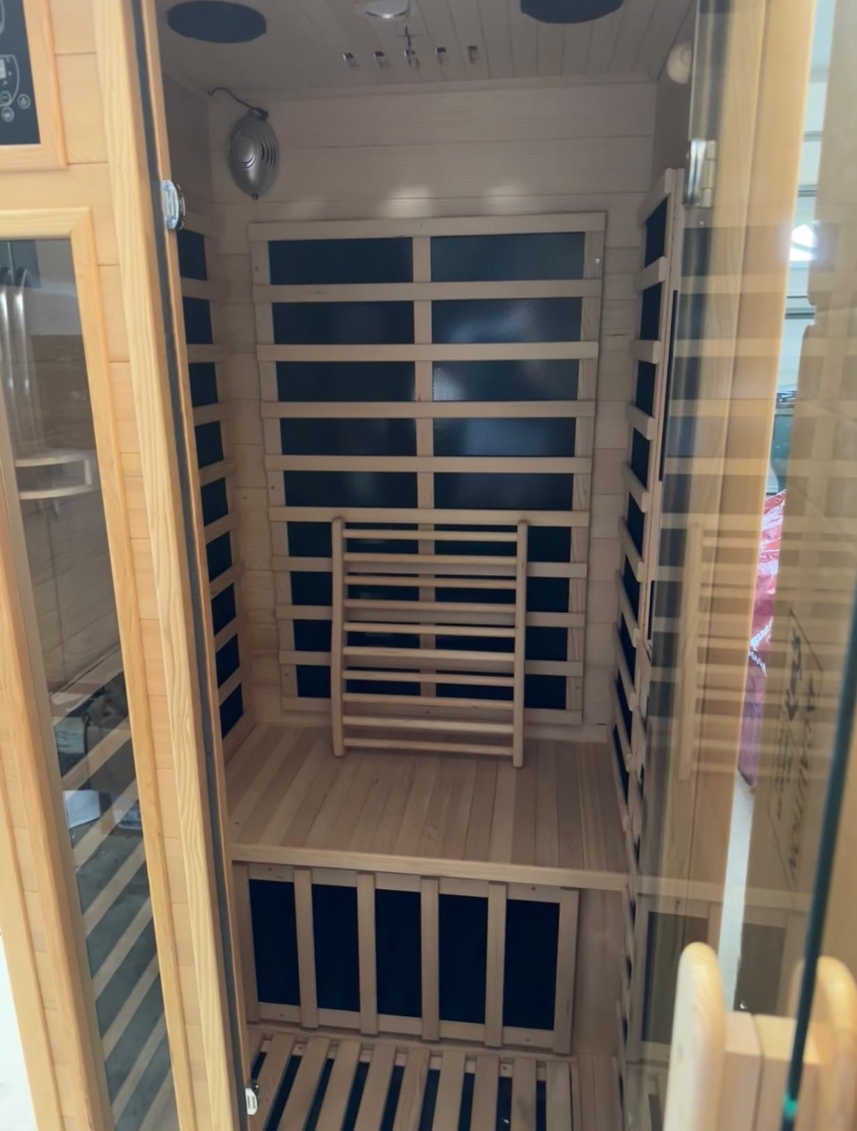 LifePro Rejuvacure 1 or 2 Person Indoor Sauna - Far Infrared Sauna for Home with Chromotherapy Lights - Carbon Fiber Panels, Tempered Glass Door, Canadian Hemlock Wood and Bluetooth Sound System customer photo 2