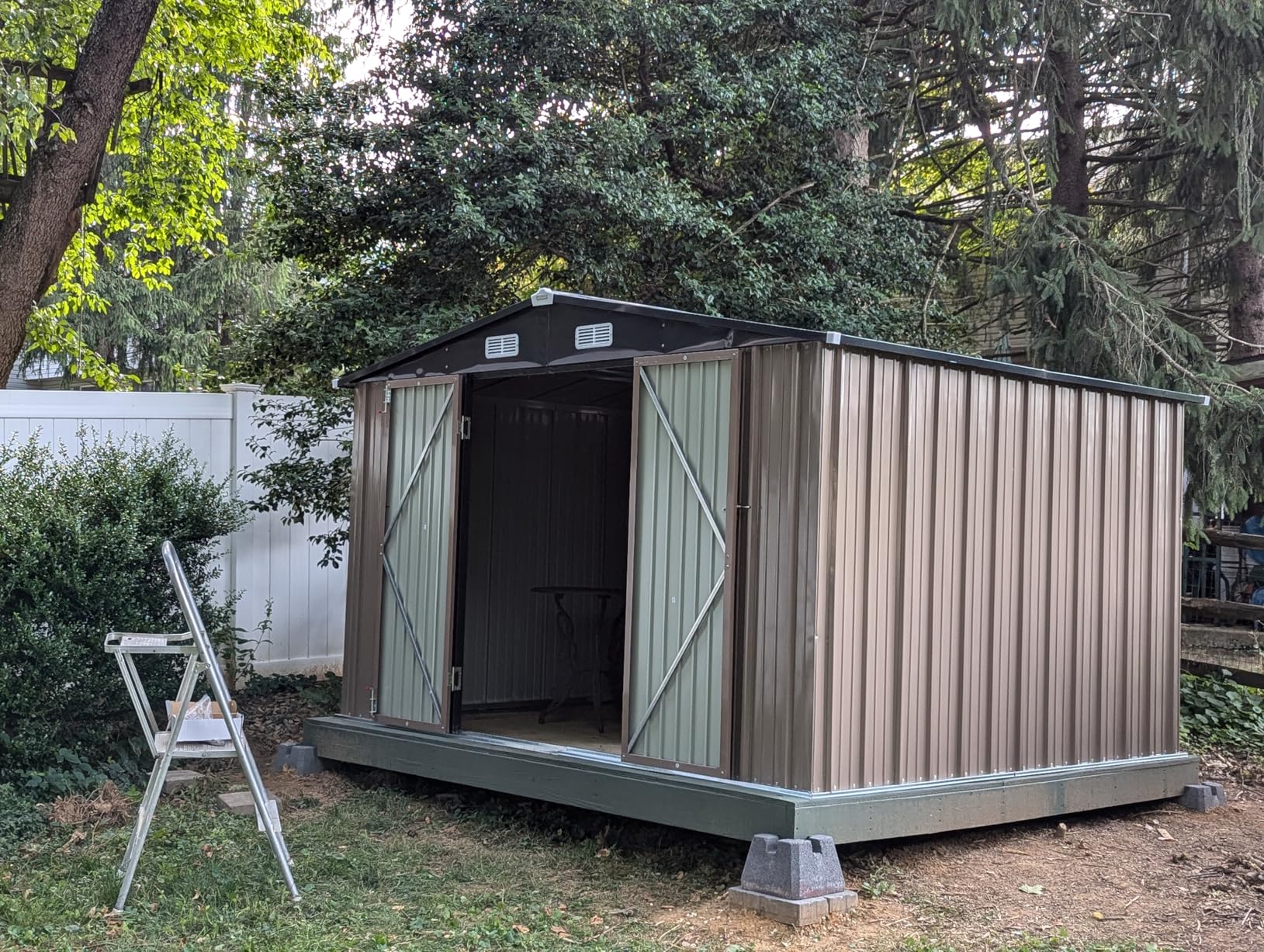 Patiowell 5x3 FT Outdoor Storage Shed, Garden Tool Shed with Sloping Roof and Lockable Door, Metal Shed for Backyard Garden Patio Lawn, Gray customer photo 2