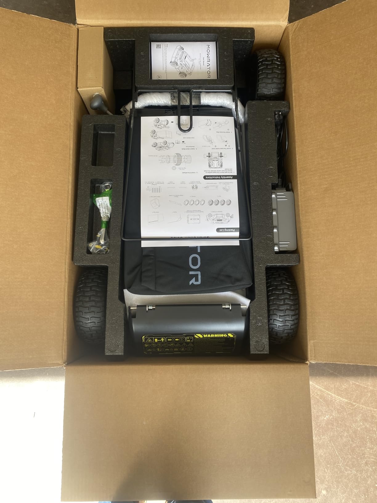 Mowrator S1 4WD 12Ah Remote Control Lawn Mower, All-Season Yard Care, 75% (37 Degree) Slope Climbing, 21