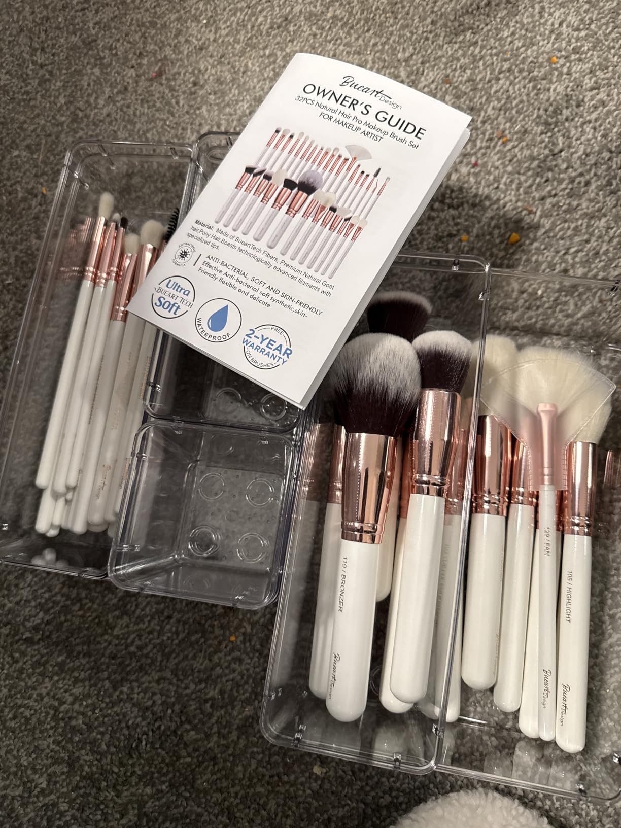 Pro makeup Artist Brushes Set 32Pcs Luxury Goat Hair Horse hair Makeup Brush Set eye and face brushes for every possibility By Bueart Design customer photo 2