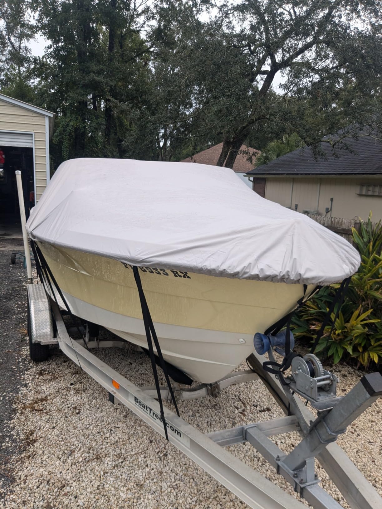 Boat Cover 16-18ft,1200D Bass Boat Cover,Marine Grade Trailerable Cover, Waterproof Boat Covers with Motor Cover,Fit 16 17 18ft Foot V-Hull,Fishing,Runabout Bowrider Boat,Black customer photo 2