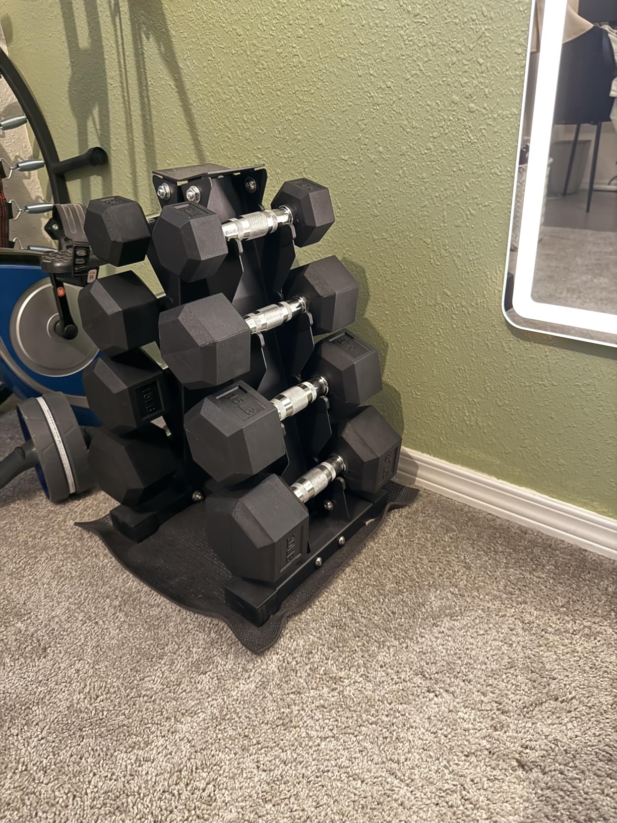 BalanceFrom Rubber Coated Hex Dumbbell Weight Set with Storage Rack, 100LB or 150LB or 200LB Set customer photo 1