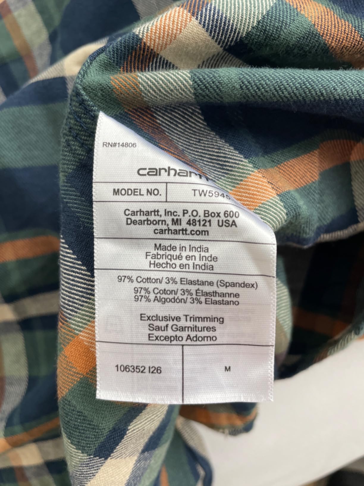 Carhartt Men's Rugged Flex Relaxed Fit Midweight Flannel Long-Sleeve Plaid Shirt customer photo 1