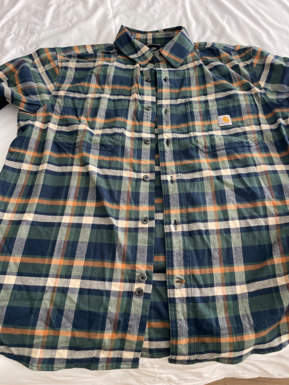 Carhartt Men's Rugged Flex Relaxed Fit Midweight Flannel Long-Sleeve Plaid Shirt customer photo 2