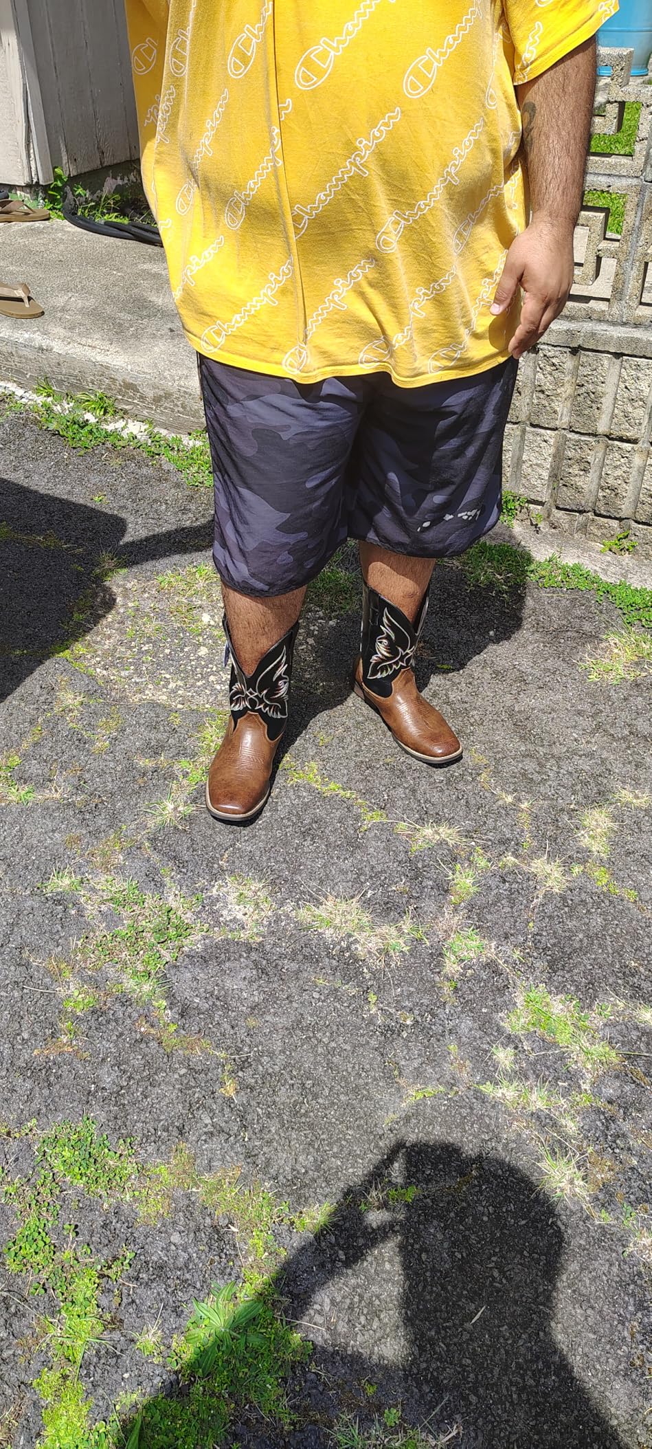 IUV Cowboy Boots For Men Square Toe Western Boot Durable Retro Classic Embroidered Pull On Boot Slip Resistant Country Boots customer photo 2