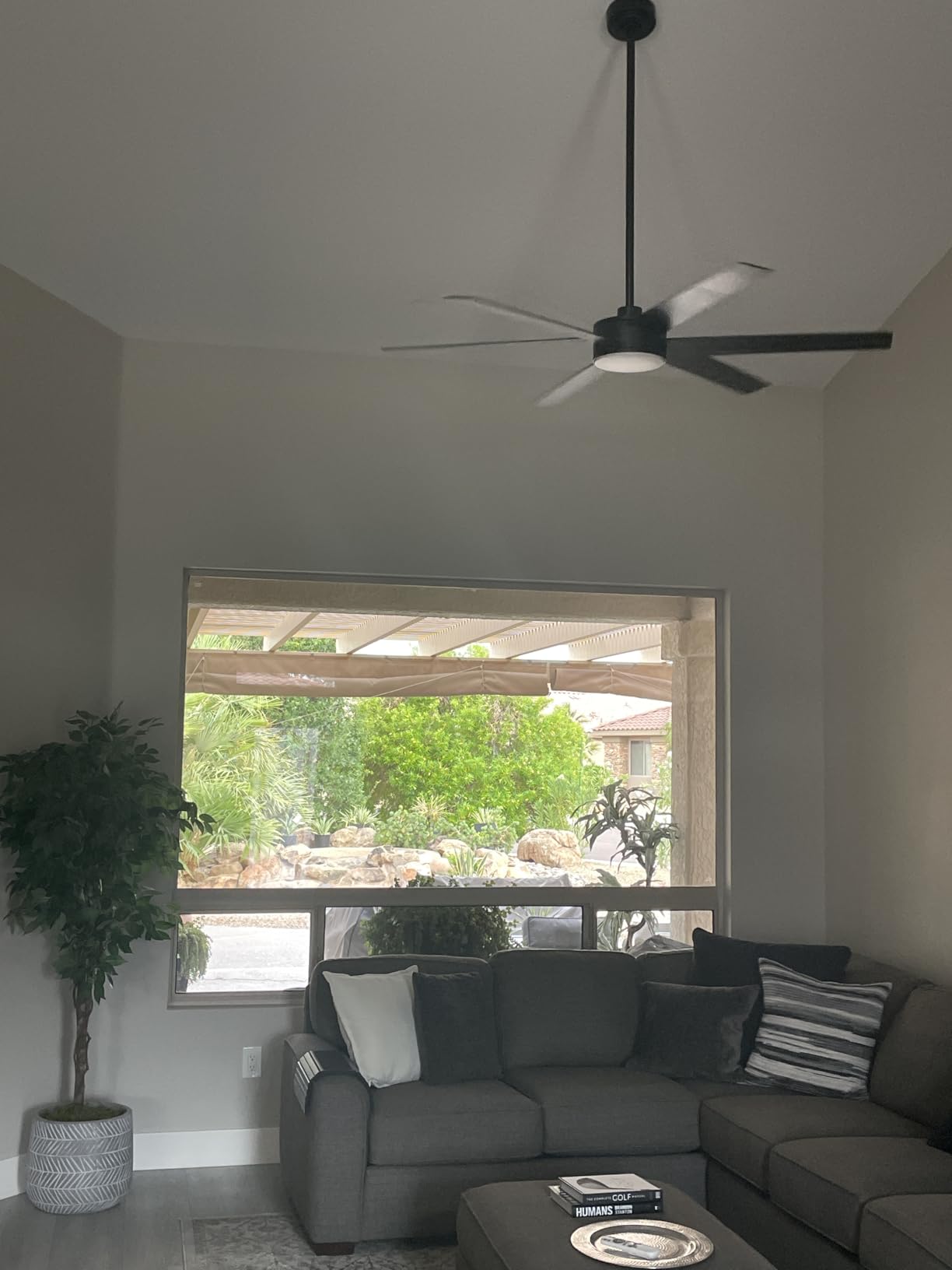 Fanbulous 56 Inch Ceiling Fans with Lights and Remote, Reversible 6 Blades, Dimmable, 3000K-6000K Adjustable, Outdoor Ceiling Fans for Patios, Large Ceiling Fan for Indoor or Covered Outdoor-Black customer photo 2