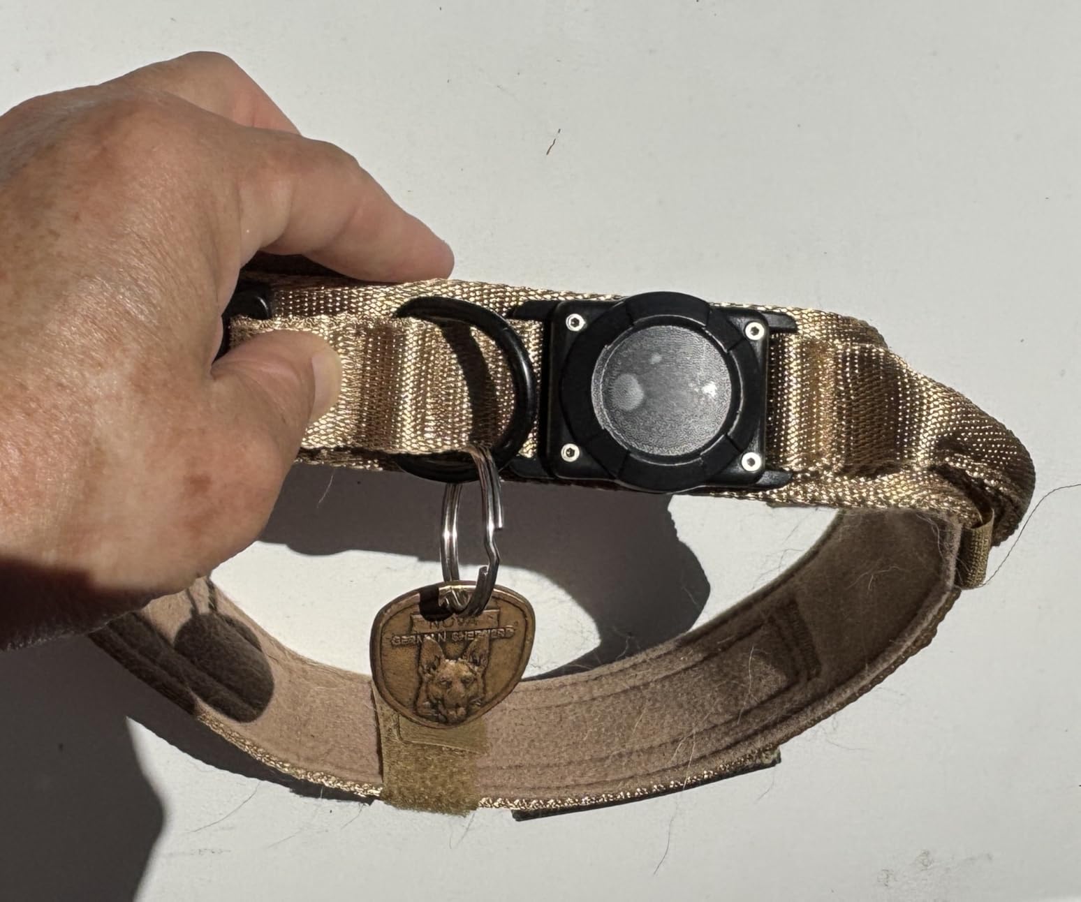 2026 Upgrade Waterproof AirTag Dog Collar, Military Tactical Dog Collar with AirTag Holder, Comfortable Control Handle and Metal Buckle customer photo 1