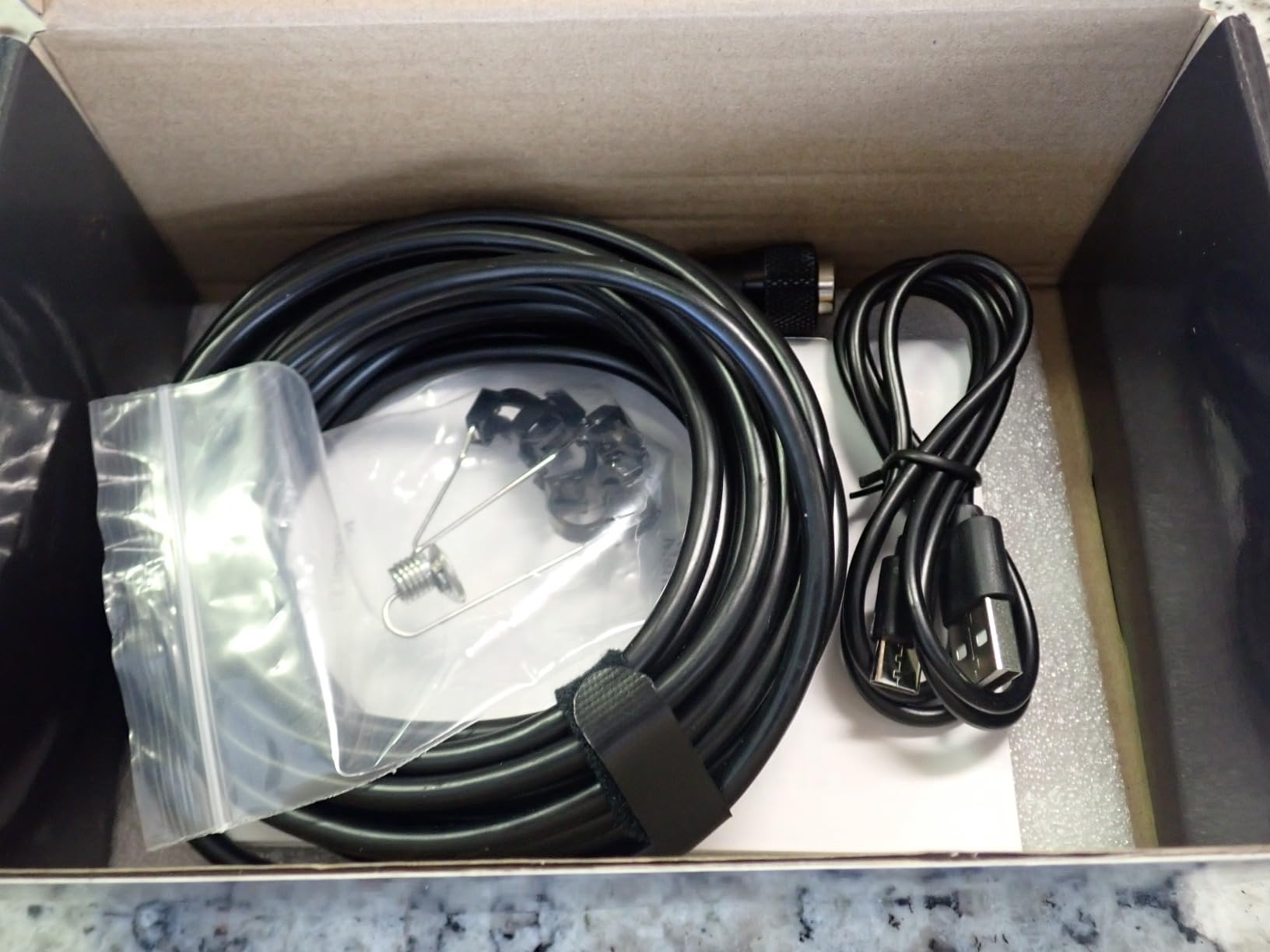 49.2 Feet Inspection Endoscope Camera with Light, 1080P HD Borescope Camera with Light, 4.3