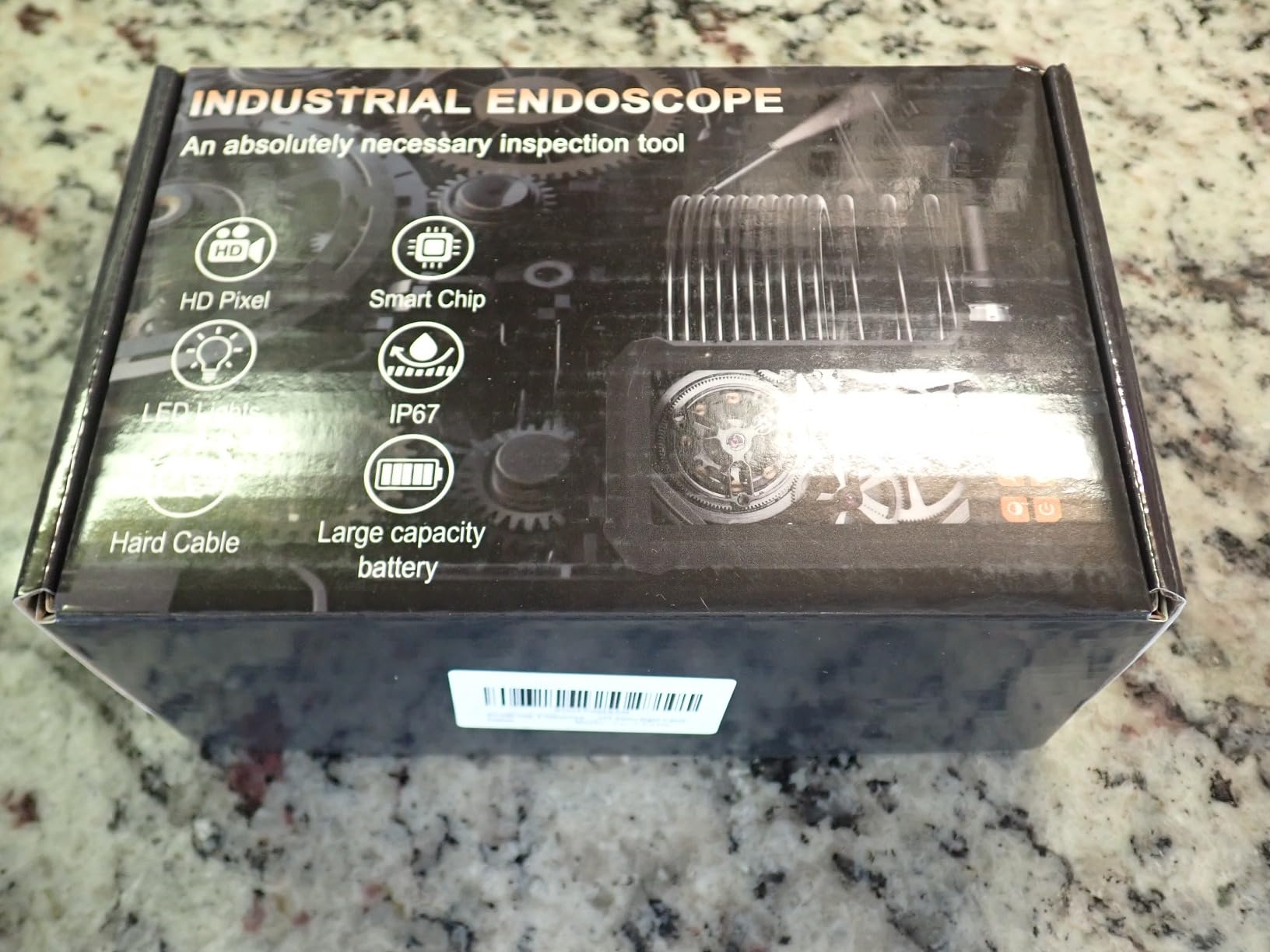 49.2 Feet Inspection Endoscope Camera with Light, 1080P HD Borescope Camera with Light, 4.3