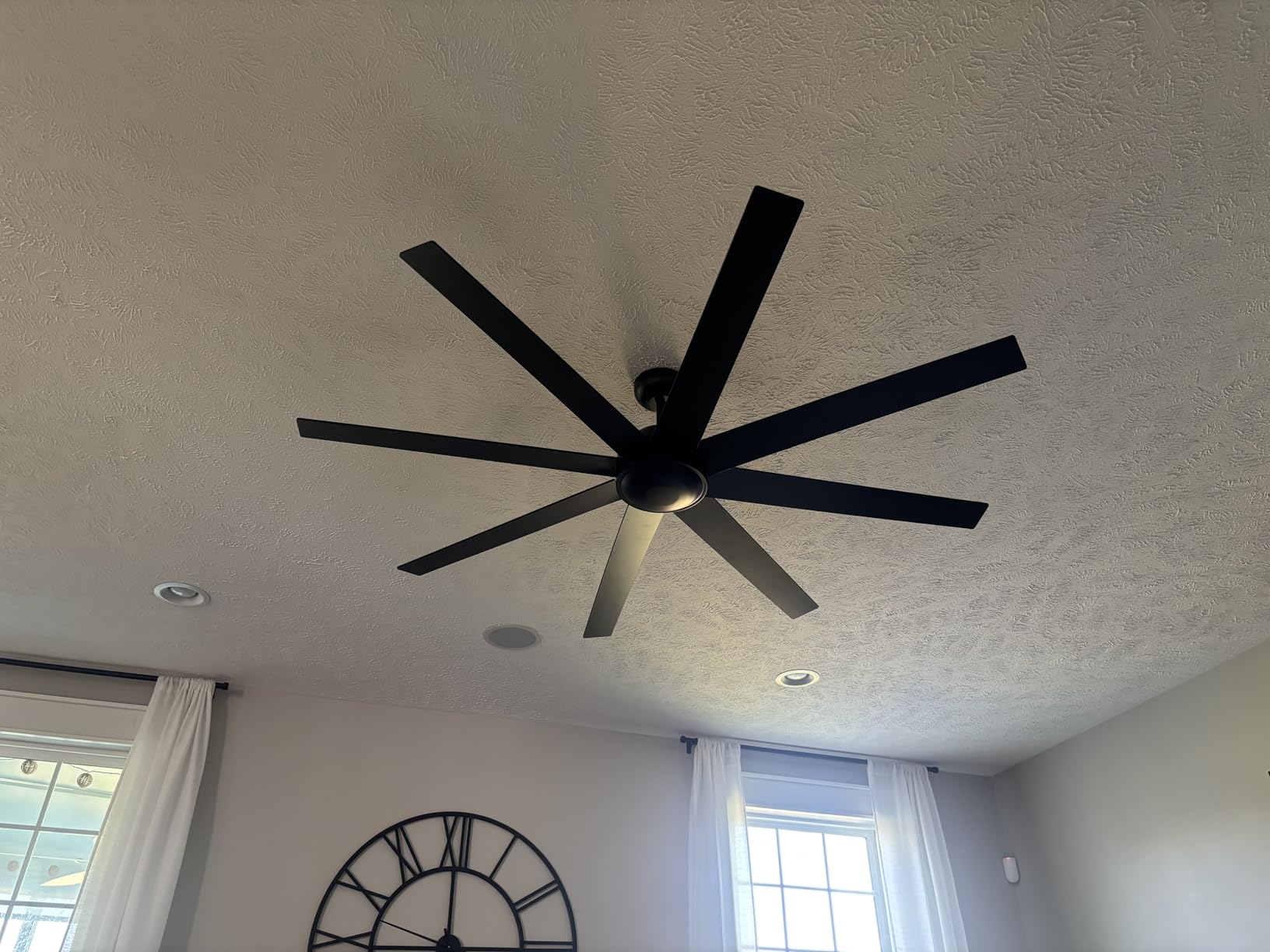 72 Inch Ceiling Fan No Light, Black Industrial Ceiling Fan with Remote, 6-Speeds, Quiet Reversible DC Motor, Indoor/Outdoor customer photo 1