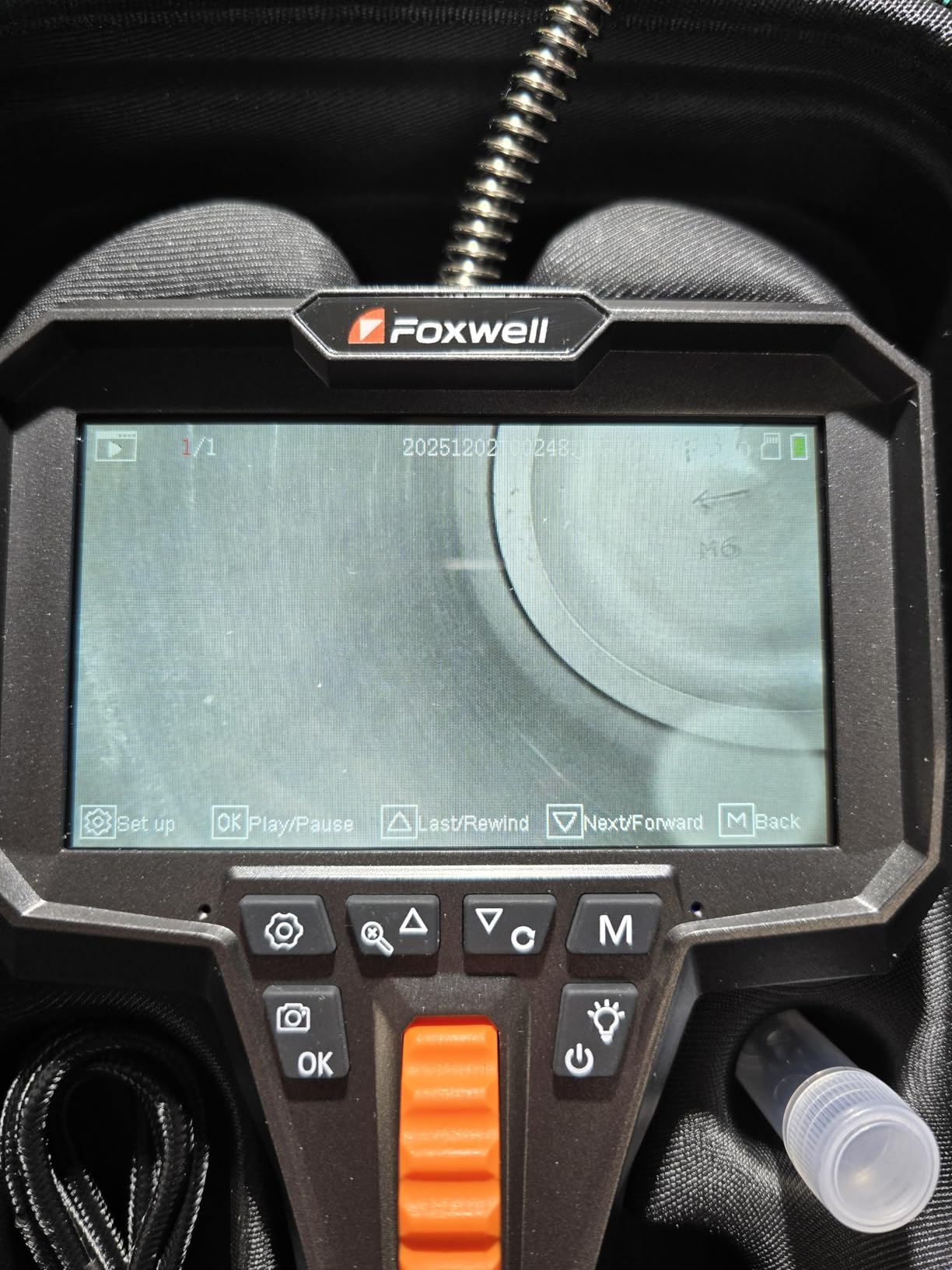 FOXWELL Y400 Two-Way Articulating Borescope with Light, 0.24in Ultra-Slim Probe, 220 Degree Articulation, IPS HD Screen, Industrial Endoscope Inspection Camera for Automotive Engine, HVAC & Plumbing - 5.3FT customer photo 1