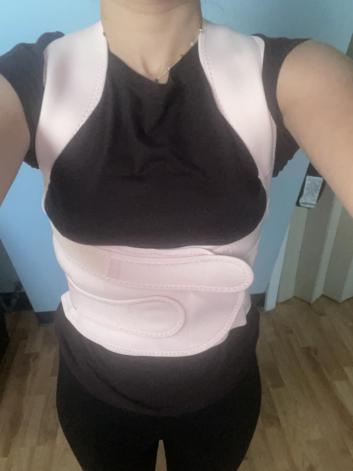 Posture Corrector for Women and Men Upgraded Back Brace, Adjustable Back Support for Upper and Lower Back Pain Relief, Shoulder Straightener for Hunchback, Scoliosis, Lumbar, Spine (Black, Large) customer photo 1