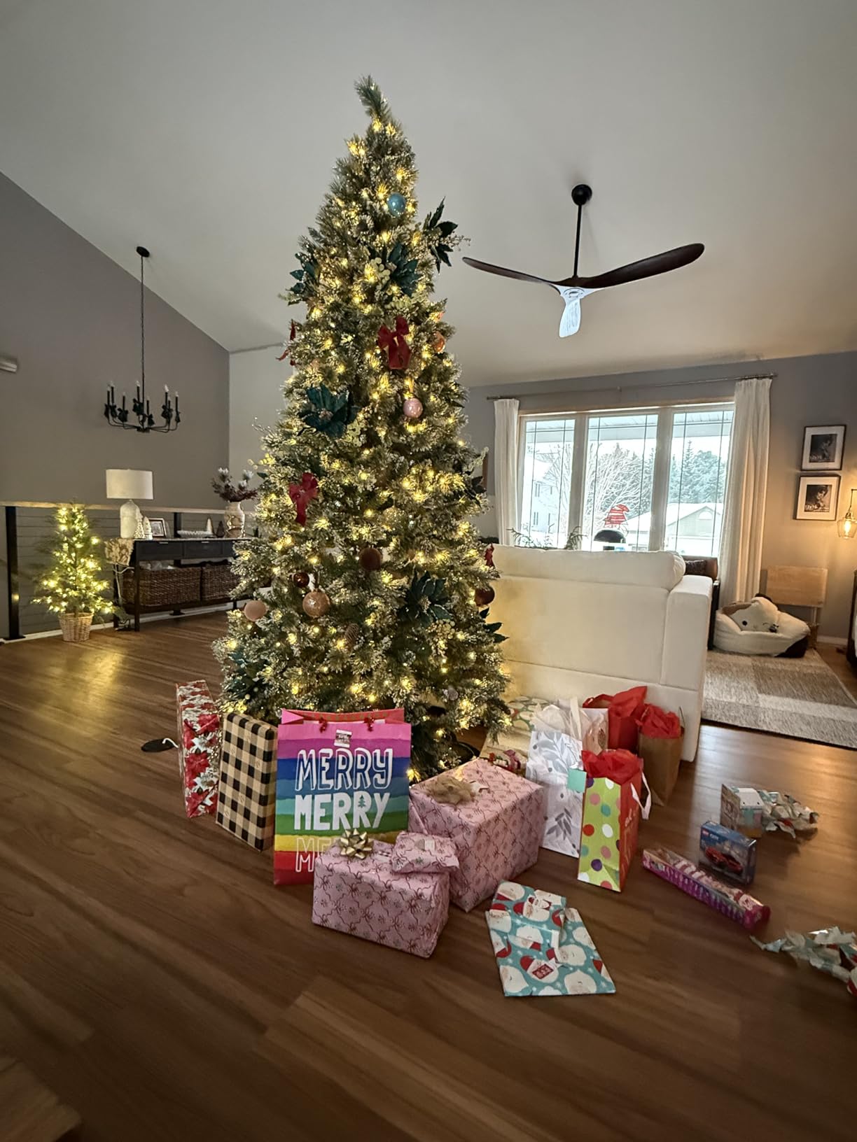 heimo 72 inch Ceiling Fan No Light, Indoor Outdoor 3 Blade Wood Ceiling Fans Without Lights for Patios Living Room Bedroom Extra Large Exterior Big Outside Wooden Fan with Remote (Walnut) customer photo 2
