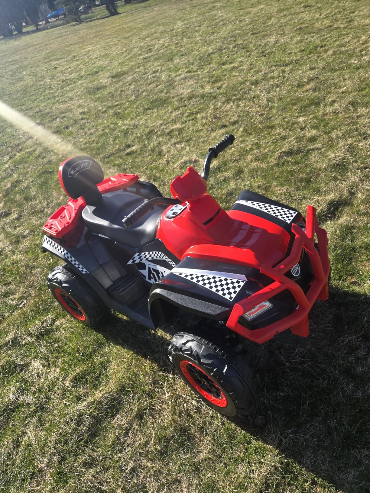 ELEMARA 24V 2 Seater Ride on ATV for Big Kids, Kids 4 Wheeler Battery Operated Toy, 5mph Max Speed, Electric Vvehicle, LED Headlights, Music, ATV for Kid Electric Quad for Boys & Girls, Light Green customer photo 1