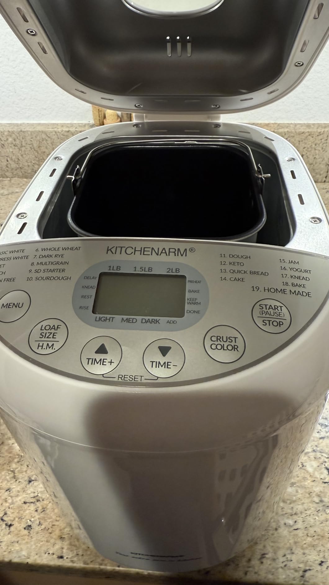 KITCHENARM 19-in-1 HANDY Bread Machine with Homemade Cycle and Gluten Free Setting - Beginner Friendly 2LB 1.5LB 1LB White Bread Maker Machine with Recipes and Delay Timer customer photo 2