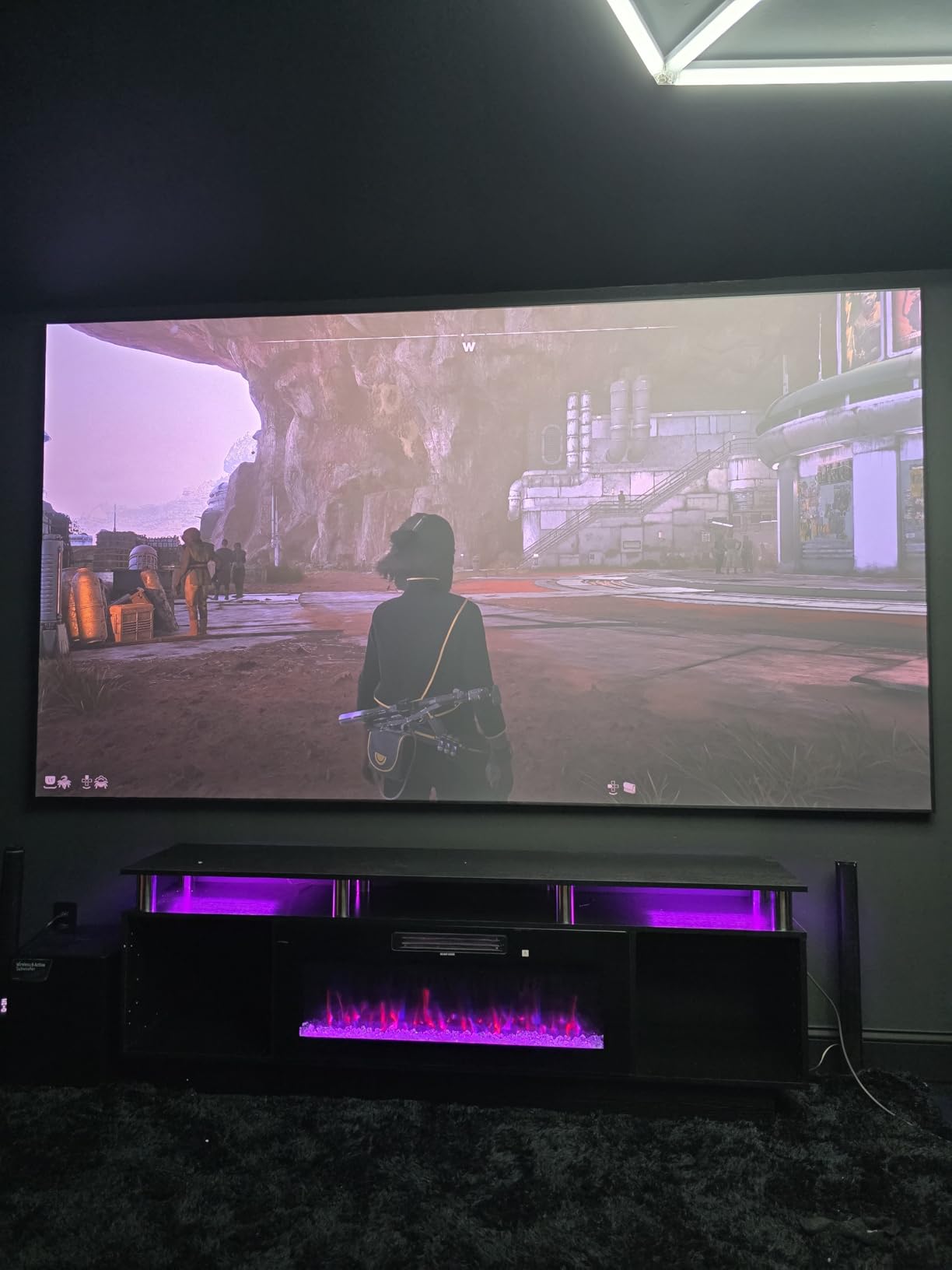 Valerion 120-inch Fixed Frame Projector Screen, 1.3 dB Gain, 80% PQE, 4K/8K Ultra HD, 3D Wall Mount Projector Screen, Works with Long Throw, Short Throw & Ultra Short Throw Projectors customer photo 2
