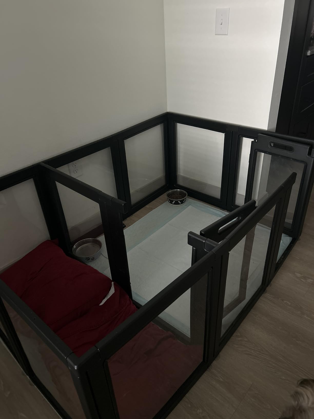 FXW AuraSpace Acrylic Indoor Dog Playpen for Puppies and Small Dogs, 24 Inch, 12 Panels, Black customer photo 2