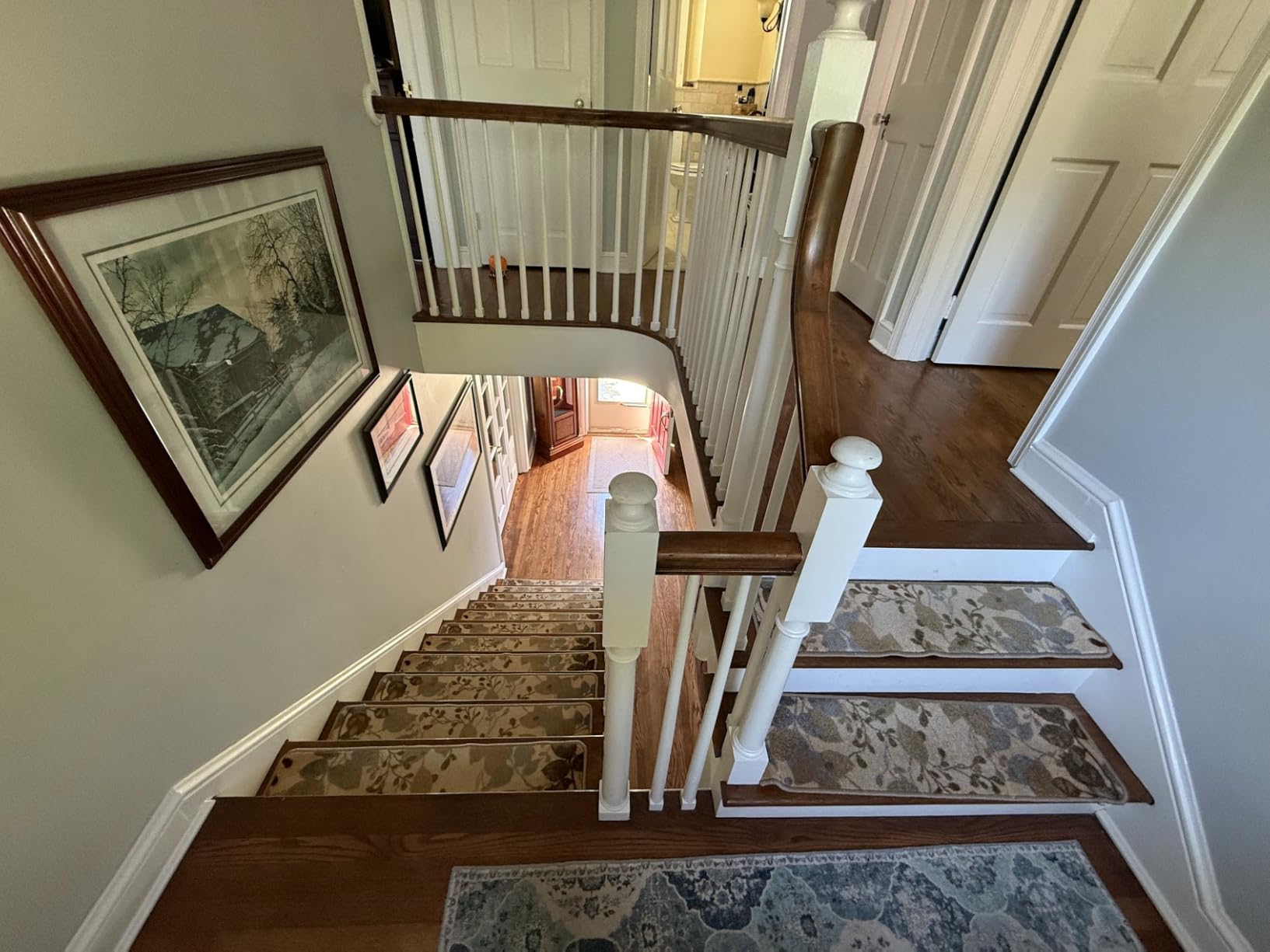 Oak Valley Designs Rounded Bullnose Carpet Stair Treads - Anti Slip Indoor Stair Mats for Wooden Stairs, Style: Bayside Charm, Crystal Canyon 27