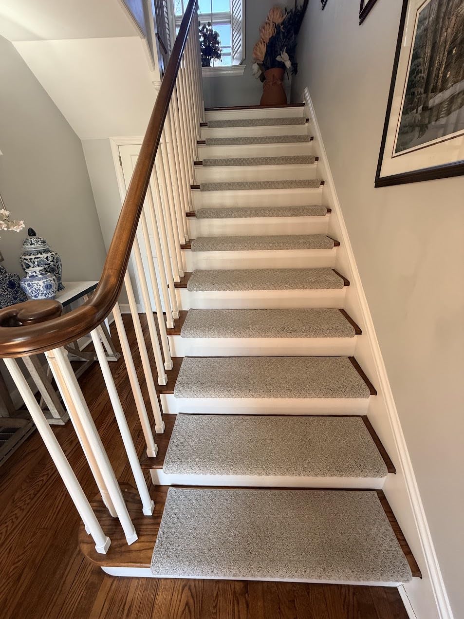 Oak Valley Designs Rounded Bullnose Carpet Stair Treads - Anti Slip Indoor Stair Mats for Wooden Stairs, Style: Bayside Charm, Crystal Canyon 27