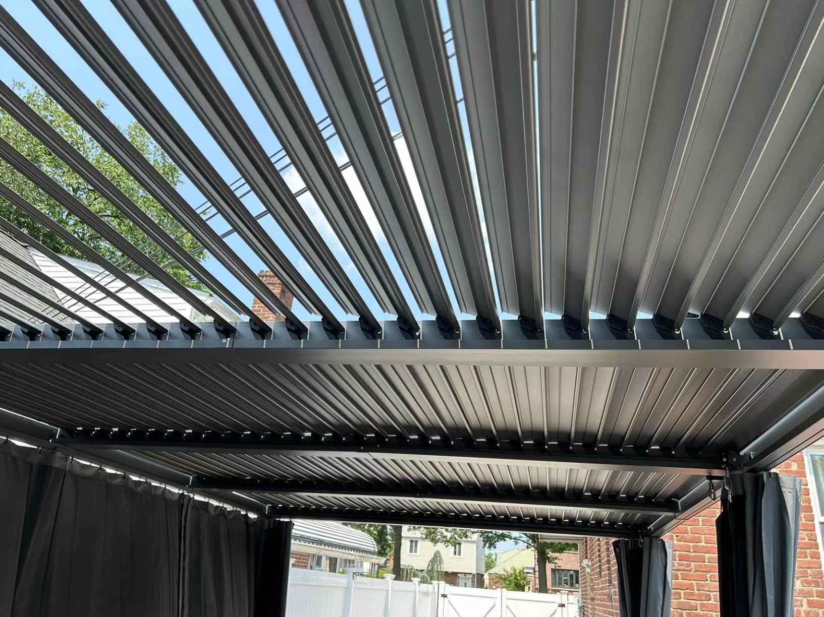 Aoxun Louvered Pergola 12x16 All-Aluminum Outdoor Gazebo with Independent Adjustable Roofs, Waterproof Curtains and Netting, Integrated Drainage System for Patios & Backyard customer photo 2