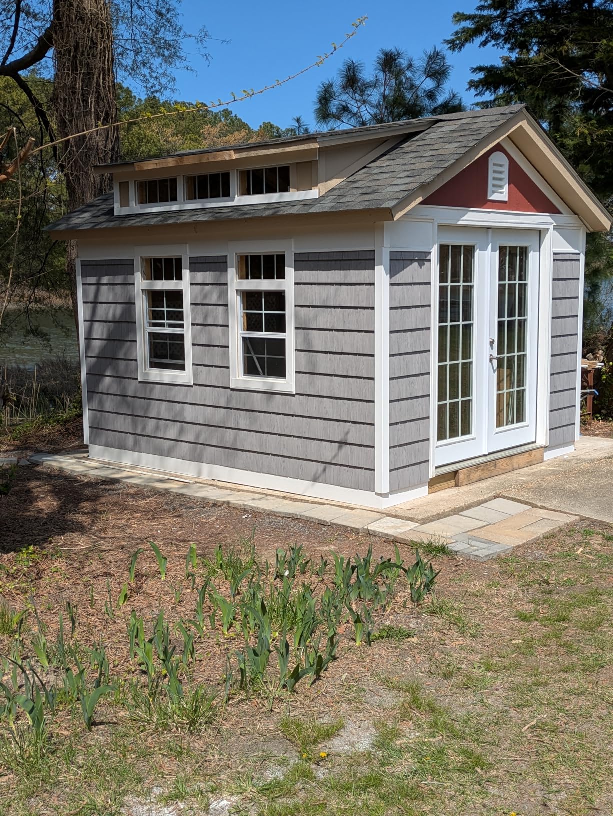 Handy Home Products Designer 12x10 Wooden Storage Shed with Dormer, Windows, and Floor Kit - Paint and Shingles not Included customer photo 1