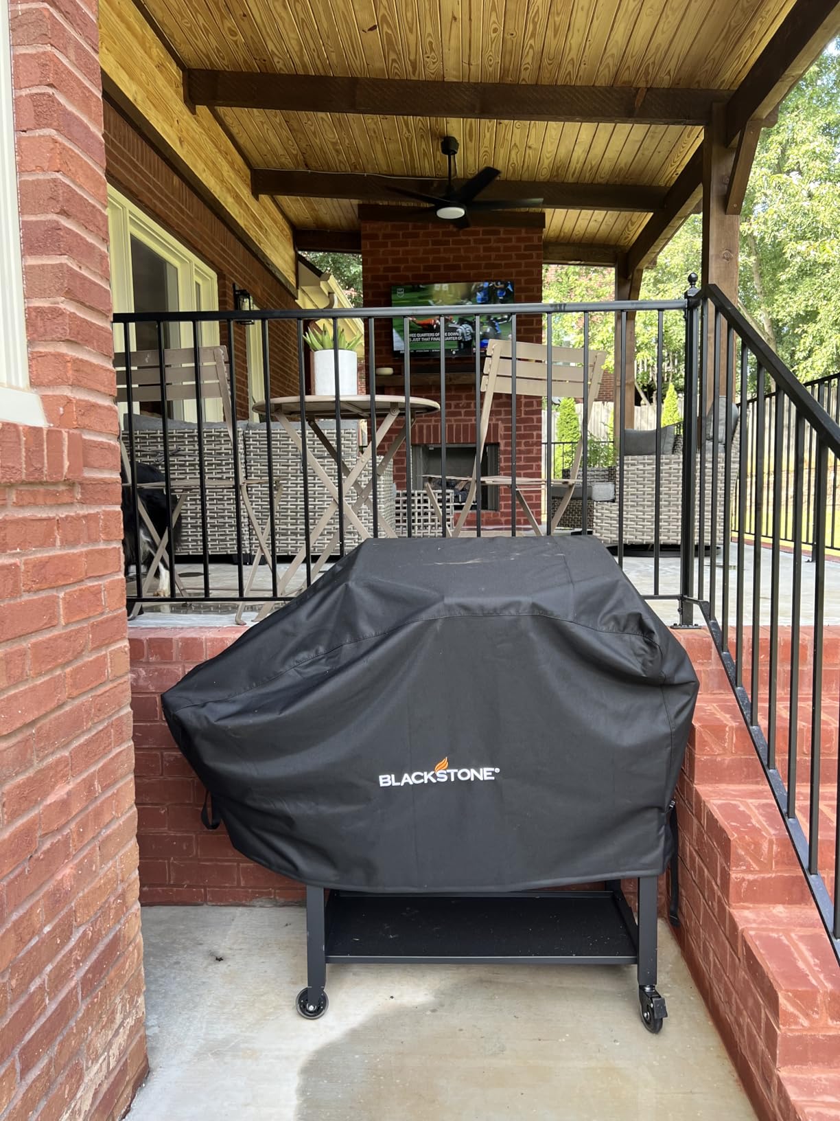 Raynesys Outdoor Grill Cart, 440lbs Outdoor Grill Table, 31x17 inch Blackstone Griddle Stand, Portable Folding Cart with Wheels, 2-Tier Storage Rack & Side Storage Box (Black) customer photo 1