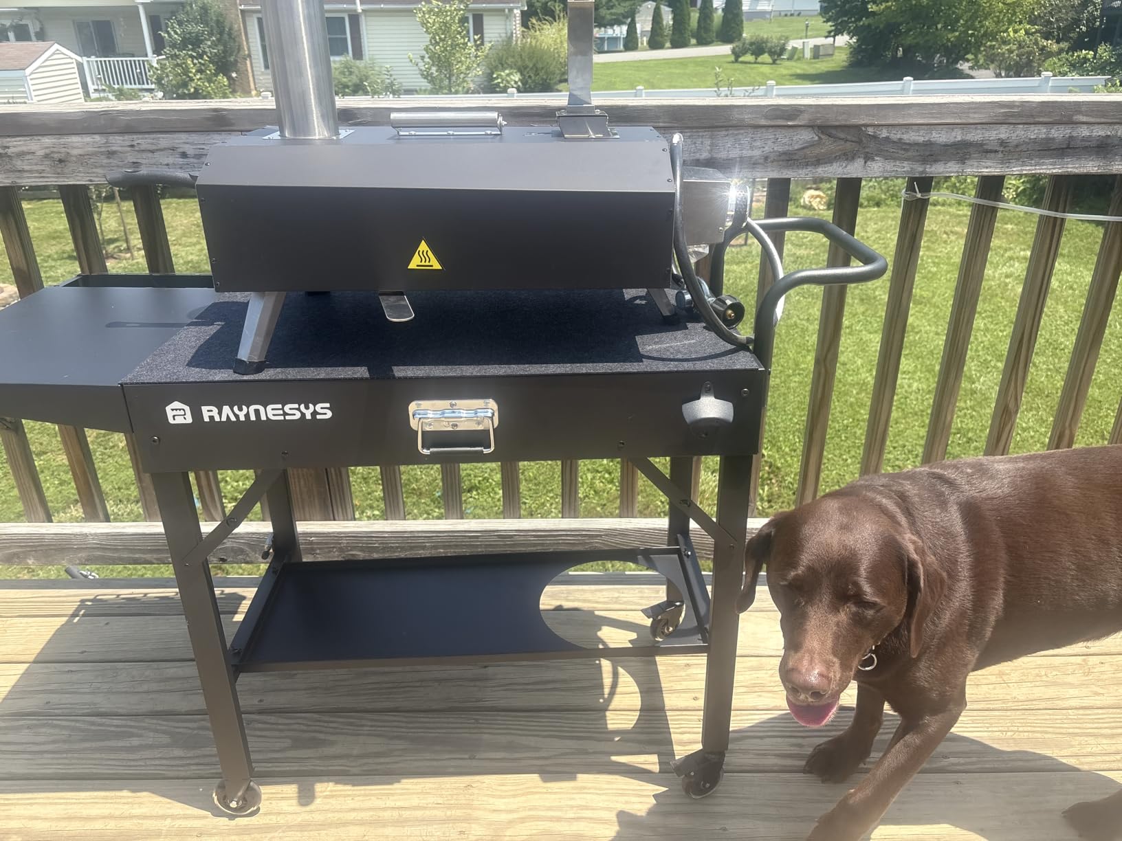 Raynesys Outdoor Grill Cart, 440lbs Outdoor Grill Table, 31x17 inch Blackstone Griddle Stand, Portable Folding Cart with Wheels, 2-Tier Storage Rack & Side Storage Box (Black) customer photo 2