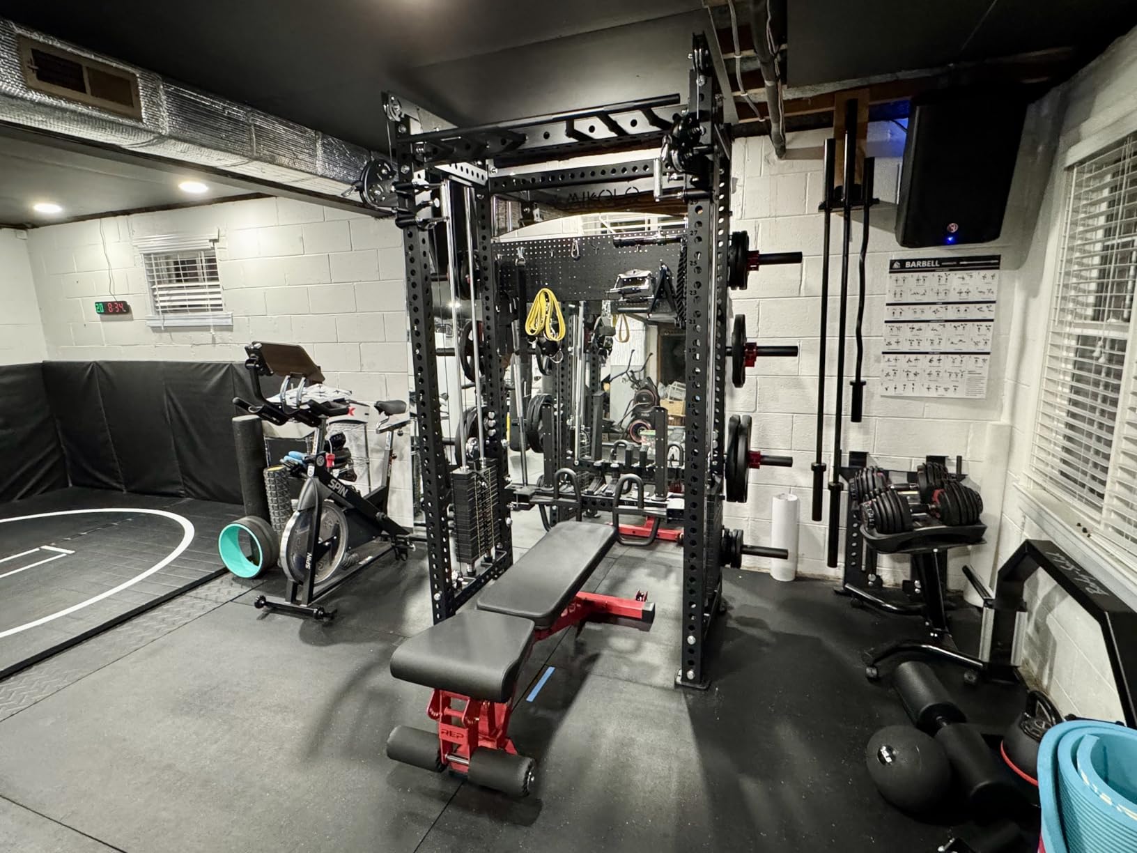 Mikolo Anubis-2.0 Smith Machine with Weight Stack, 3x3 All-in-One Power Cage with LAT Pulldown & Cable Crossover, 3200LBS Multi-Function Trainer with 175LBS Dual Pulley System for Fitness Home Gym customer photo 1