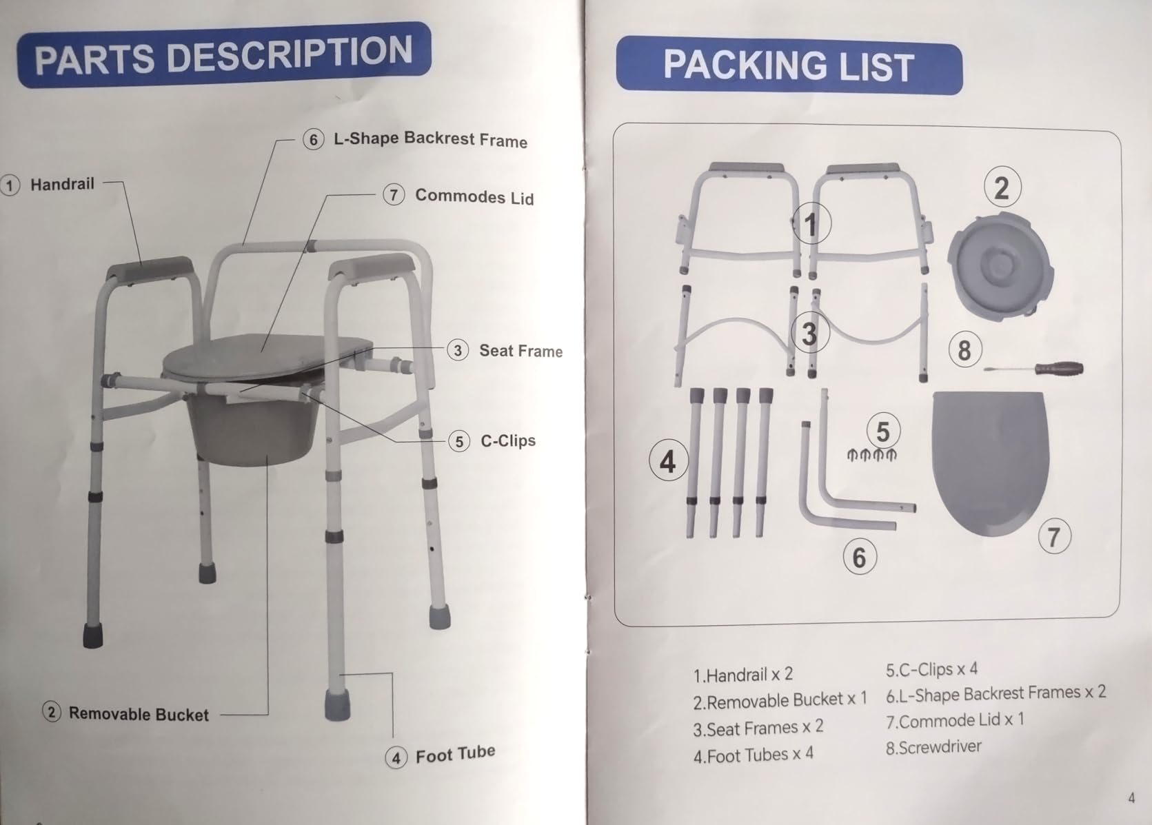 HOMLAND 3-in-1 Bedside Commode Chair with Sturdy Dual-Crossbar Support Construction customer photo 1