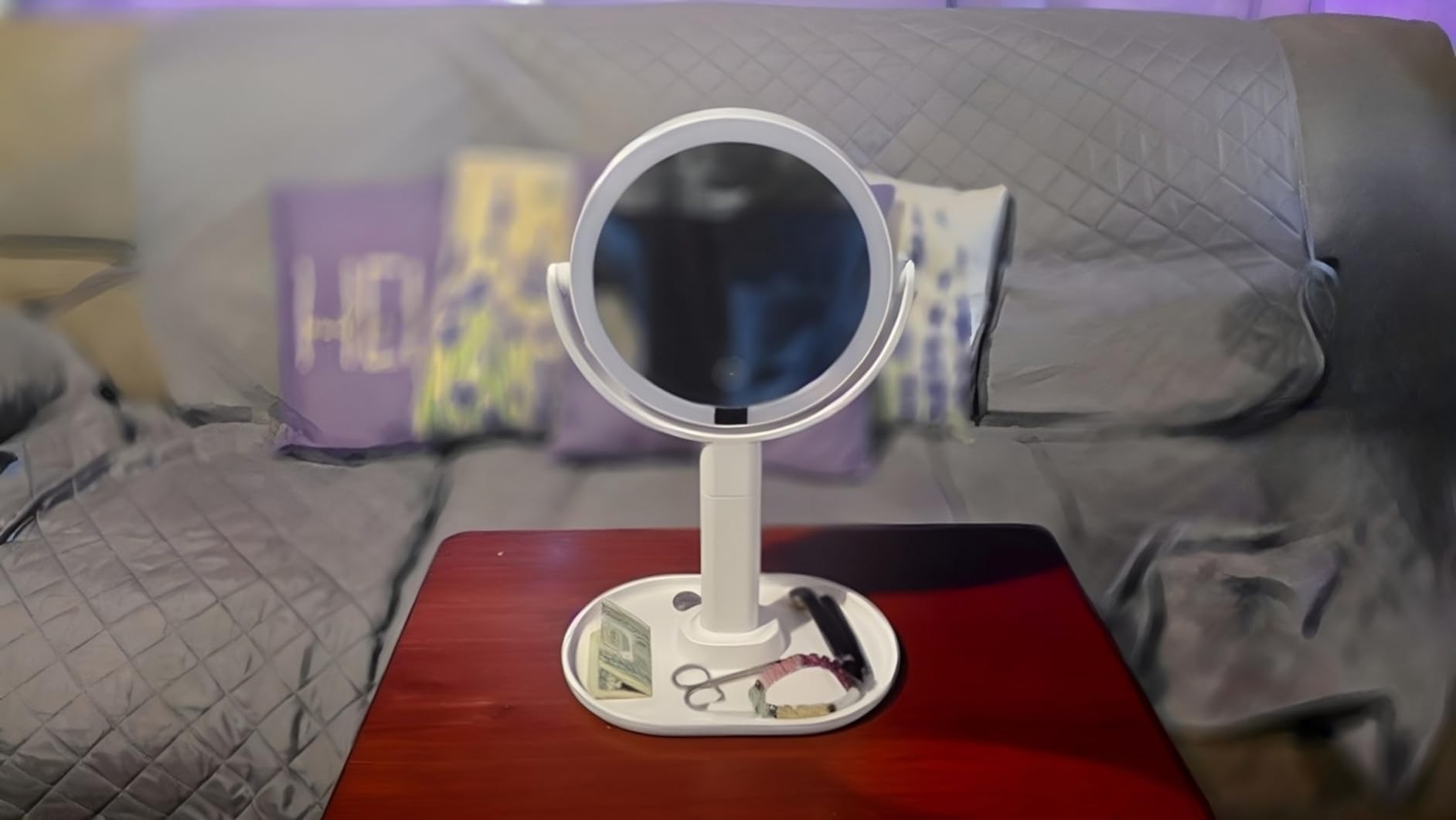 B Beauty Planet Vanity Mirror with Lights, 30X Magnifying Makeup Mirror with 3 Lighting and Adjustable Brightness, Rechargeable customer photo 2
